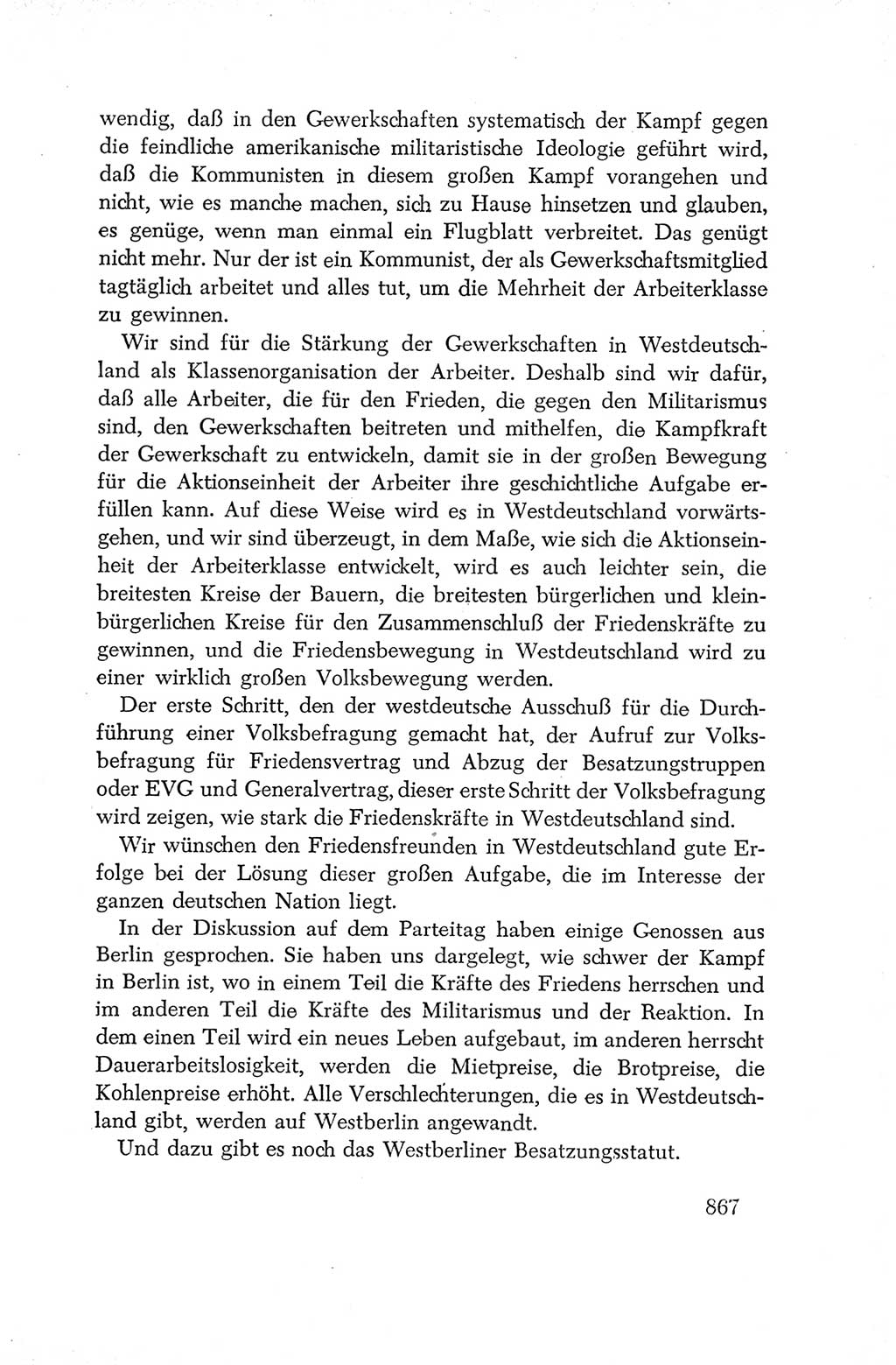 Protokoll der Verhandlungen des Ⅳ. Parteitages der Sozialistischen Einheitspartei Deutschlands (SED) [Deutsche Demokratische Republik (DDR)] 1954, Seite 867