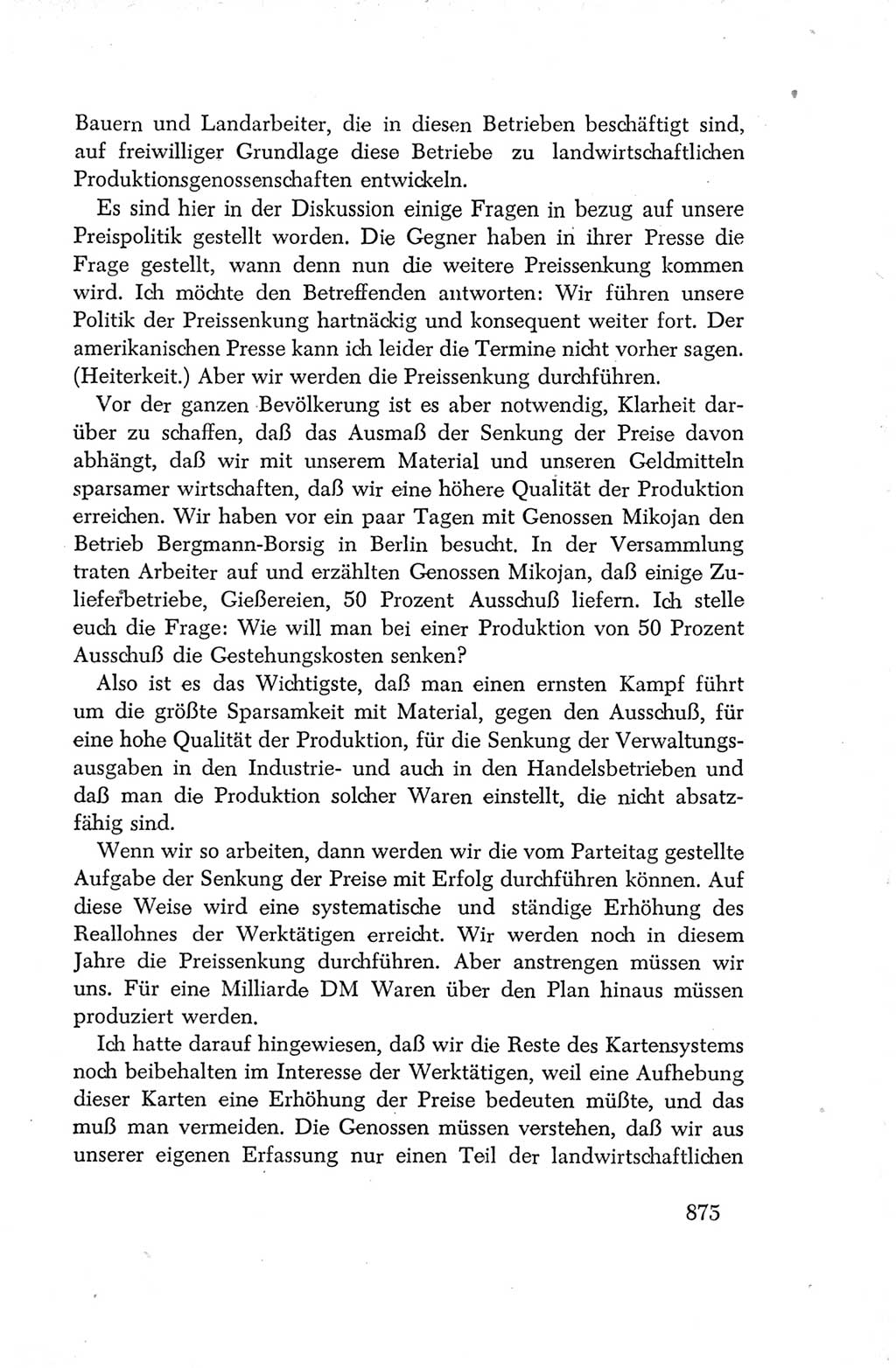 Protokoll der Verhandlungen des Ⅳ. Parteitages der Sozialistischen Einheitspartei Deutschlands (SED) [Deutsche Demokratische Republik (DDR)] 1954, Seite 875