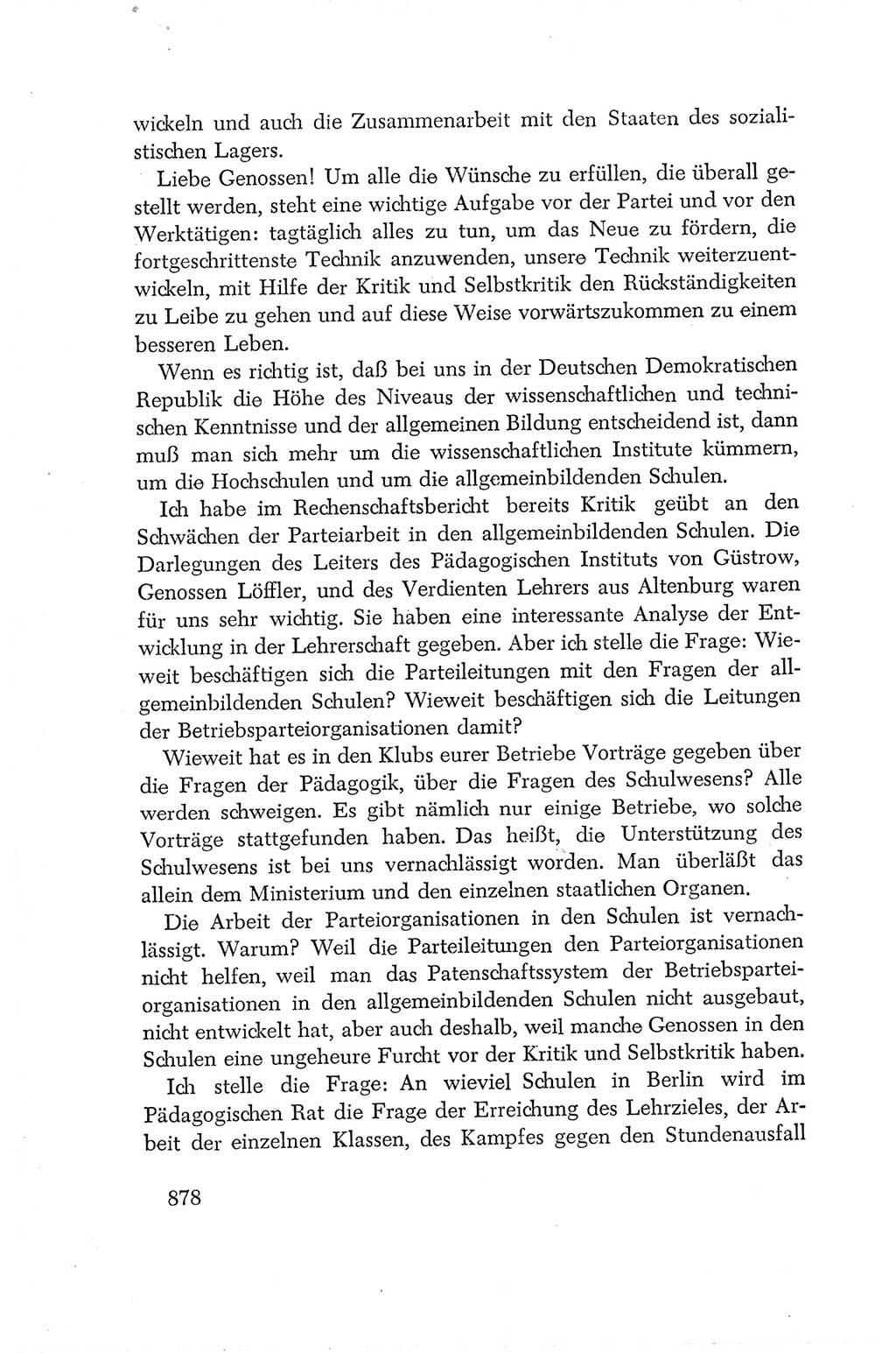 Protokoll der Verhandlungen des Ⅳ. Parteitages der Sozialistischen Einheitspartei Deutschlands (SED) [Deutsche Demokratische Republik (DDR)] 1954, Seite 878