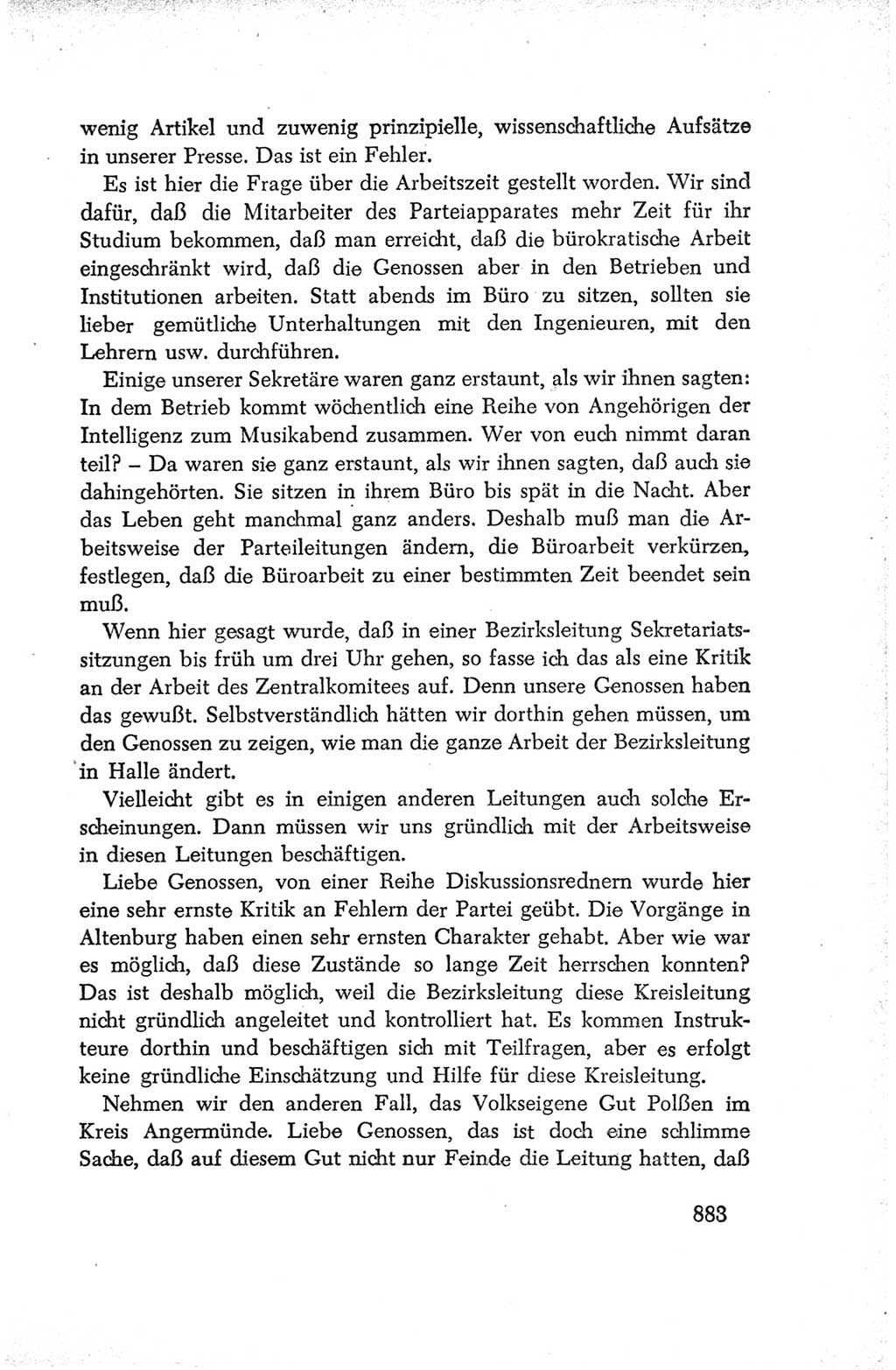 Protokoll der Verhandlungen des Ⅳ. Parteitages der Sozialistischen Einheitspartei Deutschlands (SED) [Deutsche Demokratische Republik (DDR)] 1954, Seite 883