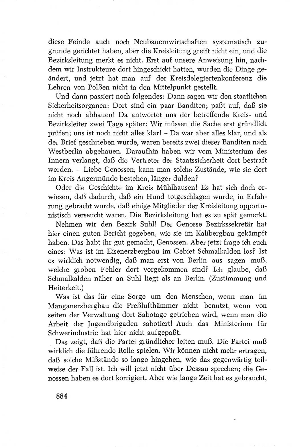 Protokoll der Verhandlungen des Ⅳ. Parteitages der Sozialistischen Einheitspartei Deutschlands (SED) [Deutsche Demokratische Republik (DDR)] 1954, Seite 884