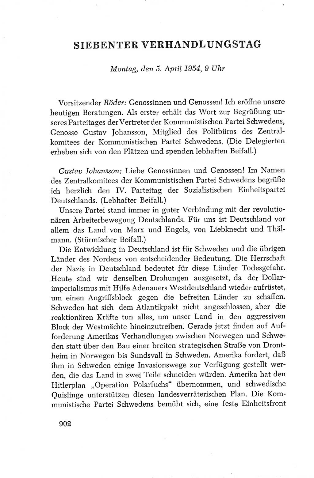 Protokoll der Verhandlungen des Ⅳ. Parteitages der Sozialistischen Einheitspartei Deutschlands (SED) [Deutsche Demokratische Republik (DDR)] 1954, Seite 902