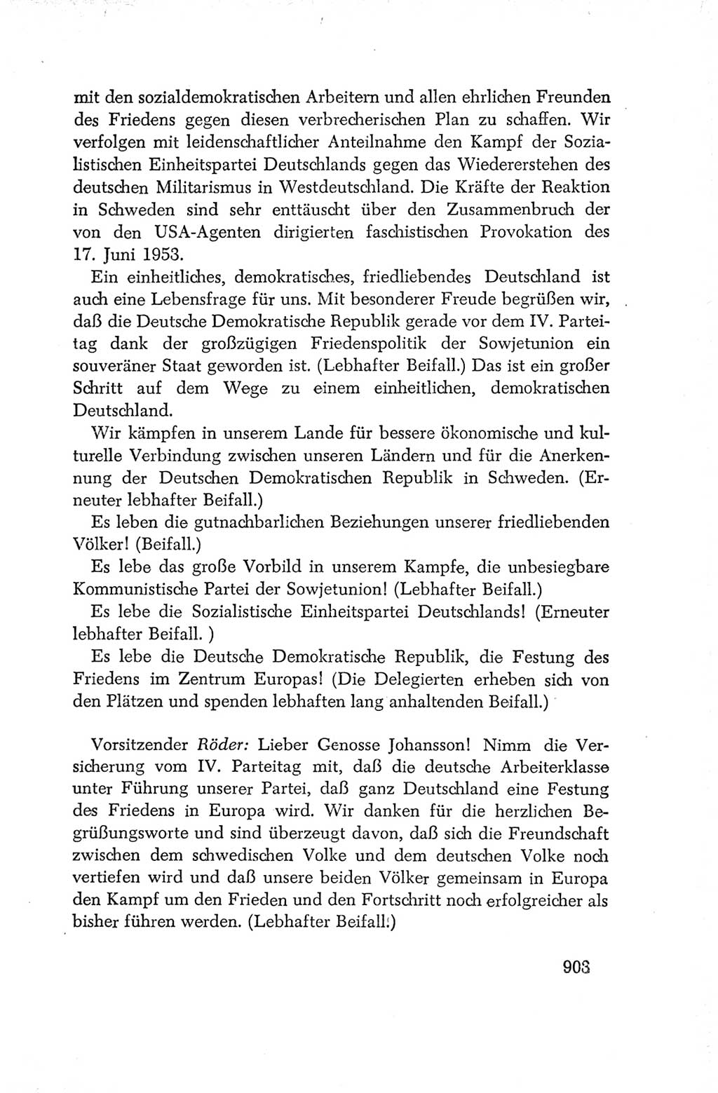 Protokoll der Verhandlungen des Ⅳ. Parteitages der Sozialistischen Einheitspartei Deutschlands (SED) [Deutsche Demokratische Republik (DDR)] 1954, Seite 903