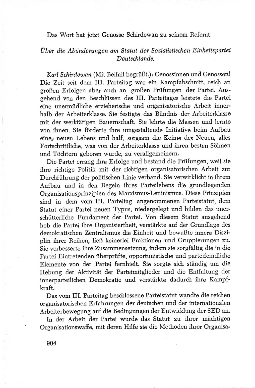 Protokoll der Verhandlungen des Ⅳ. Parteitages der Sozialistischen Einheitspartei Deutschlands (SED) [Deutsche Demokratische Republik (DDR)] 1954, Seite 904