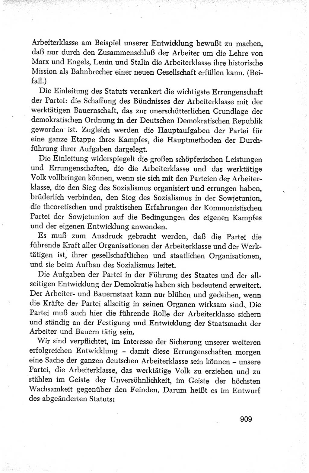 Protokoll der Verhandlungen des Ⅳ. Parteitages der Sozialistischen Einheitspartei Deutschlands (SED) [Deutsche Demokratische Republik (DDR)] 1954, Seite 909