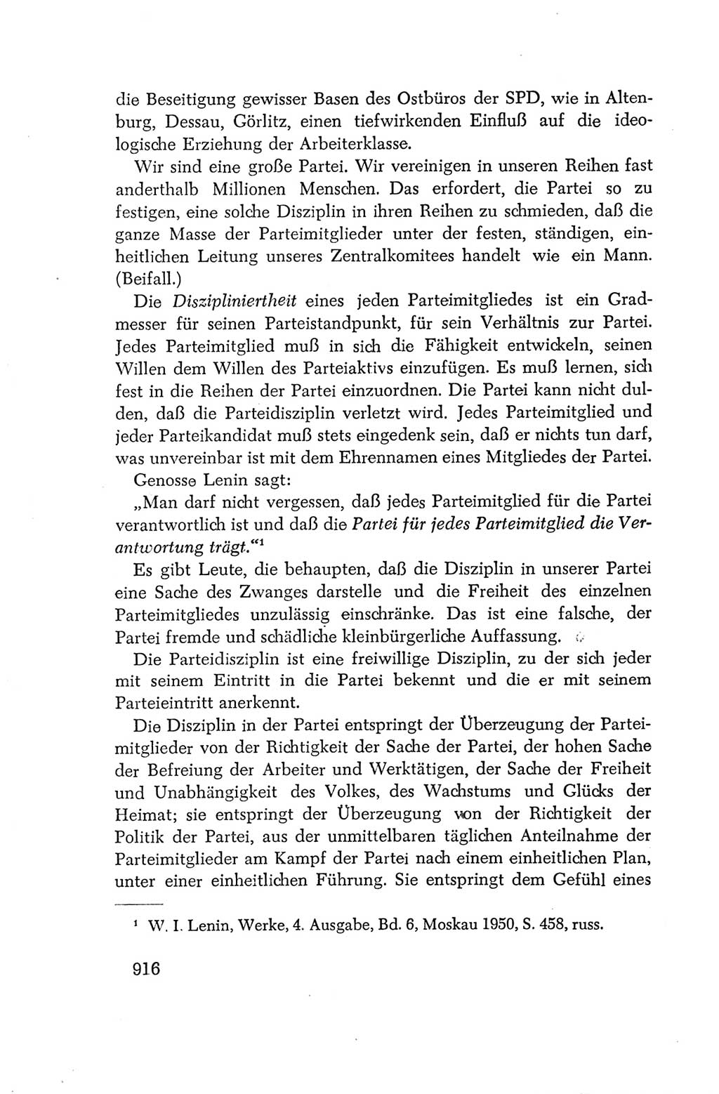 Protokoll der Verhandlungen des Ⅳ. Parteitages der Sozialistischen Einheitspartei Deutschlands (SED) [Deutsche Demokratische Republik (DDR)] 1954, Seite 916