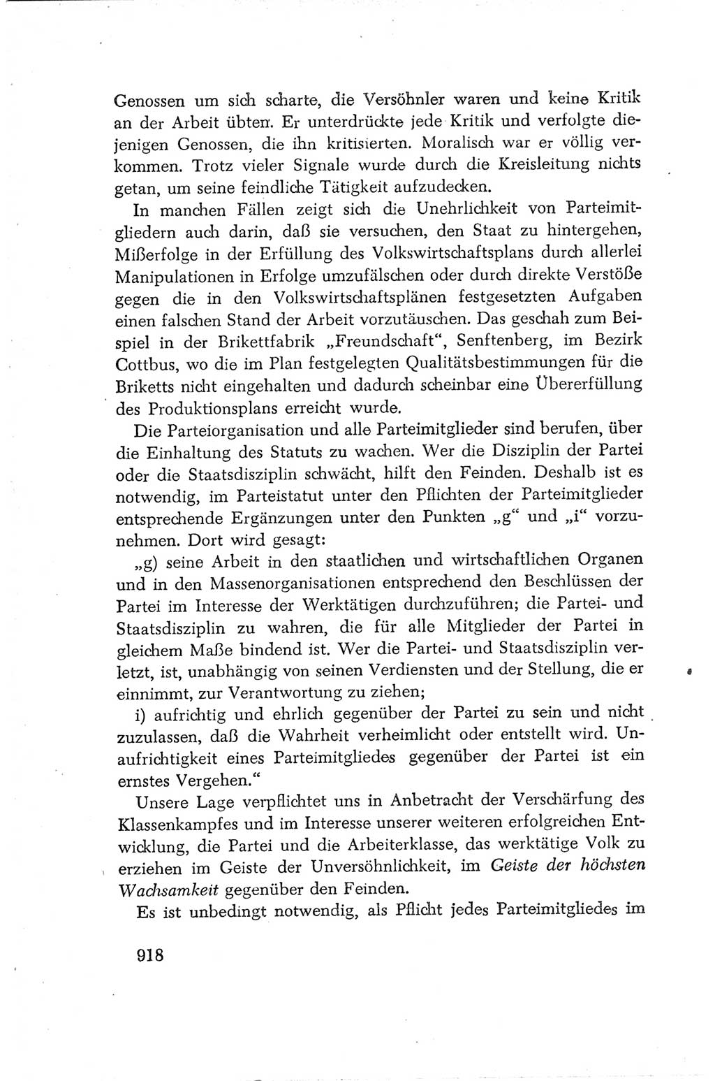 Protokoll der Verhandlungen des Ⅳ. Parteitages der Sozialistischen Einheitspartei Deutschlands (SED) [Deutsche Demokratische Republik (DDR)] 1954, Seite 918