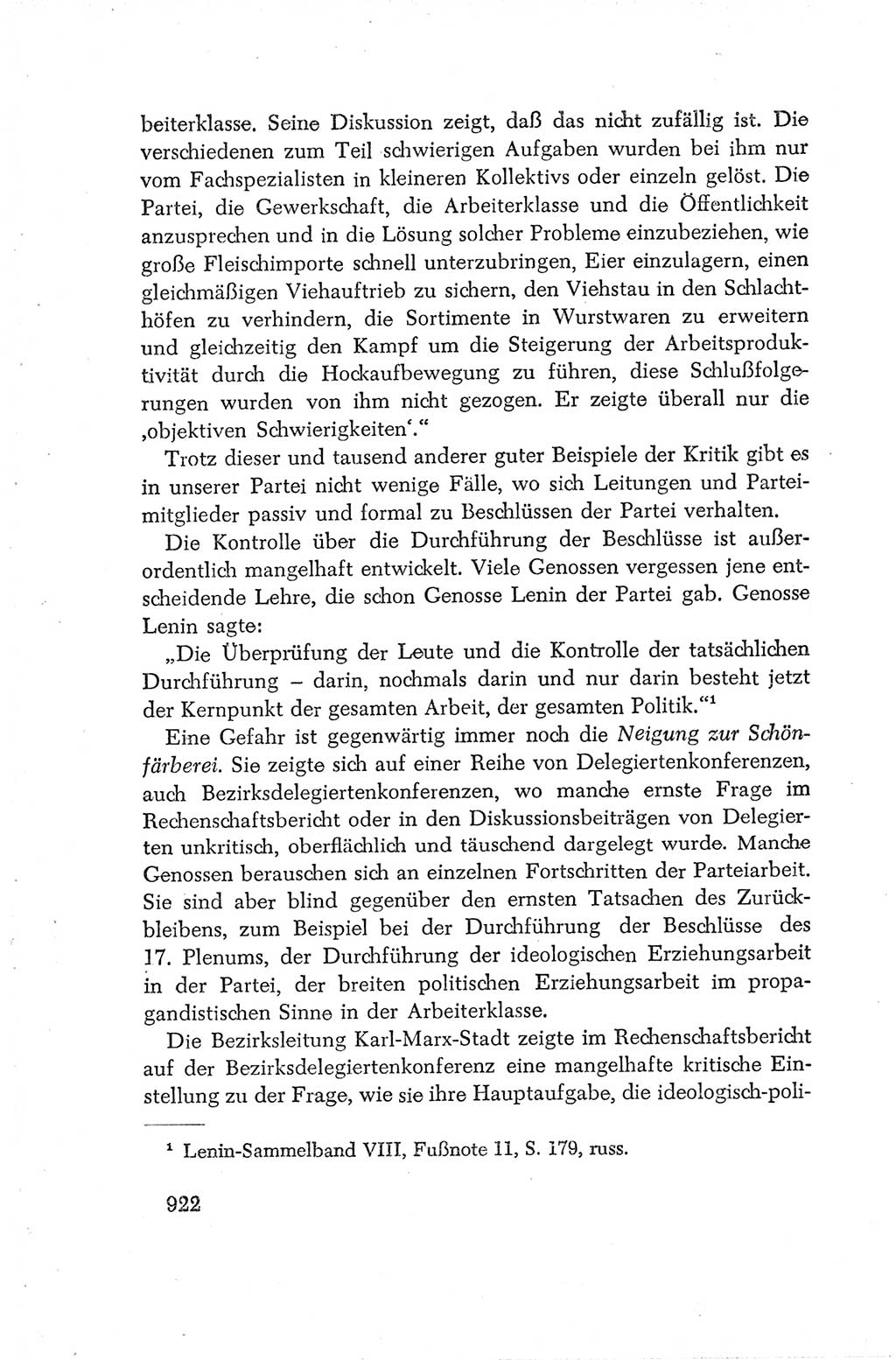 Protokoll der Verhandlungen des Ⅳ. Parteitages der Sozialistischen Einheitspartei Deutschlands (SED) [Deutsche Demokratische Republik (DDR)] 1954, Seite 922