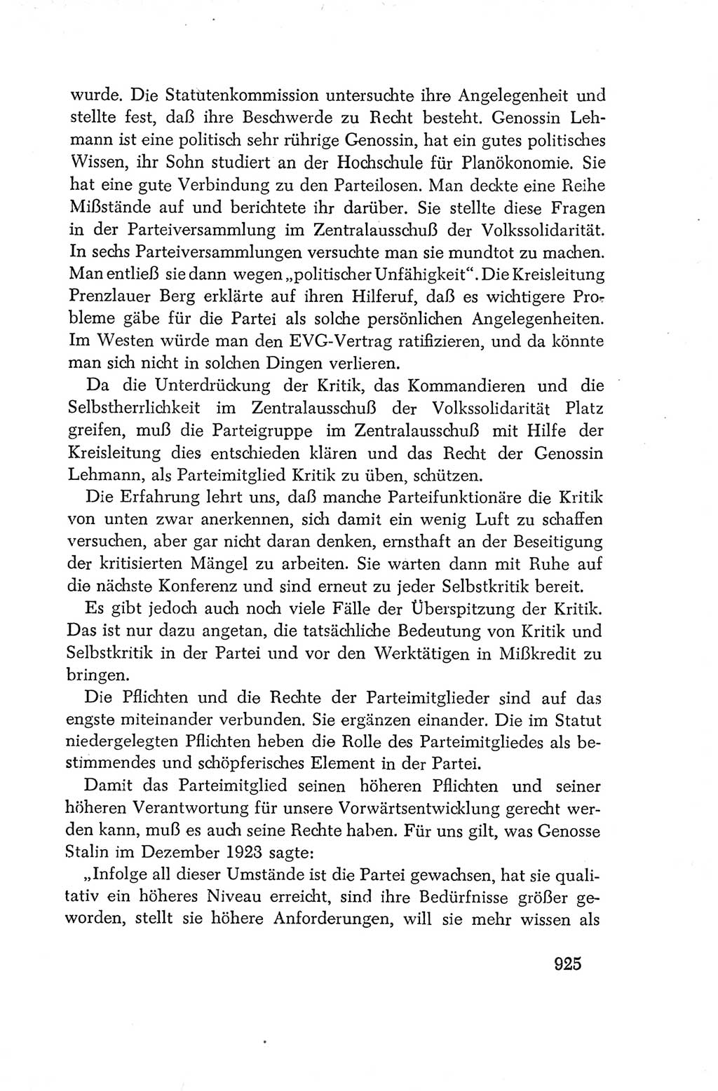 Protokoll der Verhandlungen des Ⅳ. Parteitages der Sozialistischen Einheitspartei Deutschlands (SED) [Deutsche Demokratische Republik (DDR)] 1954, Seite 925