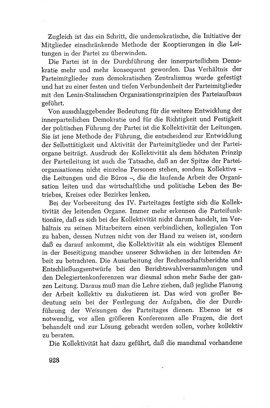 Protokoll der Verhandlungen des Ⅳ. Parteitages der Sozialistischen Einheitspartei Deutschlands (SED) [Deutsche Demokratische Republik (DDR)] 1954, Seite 928