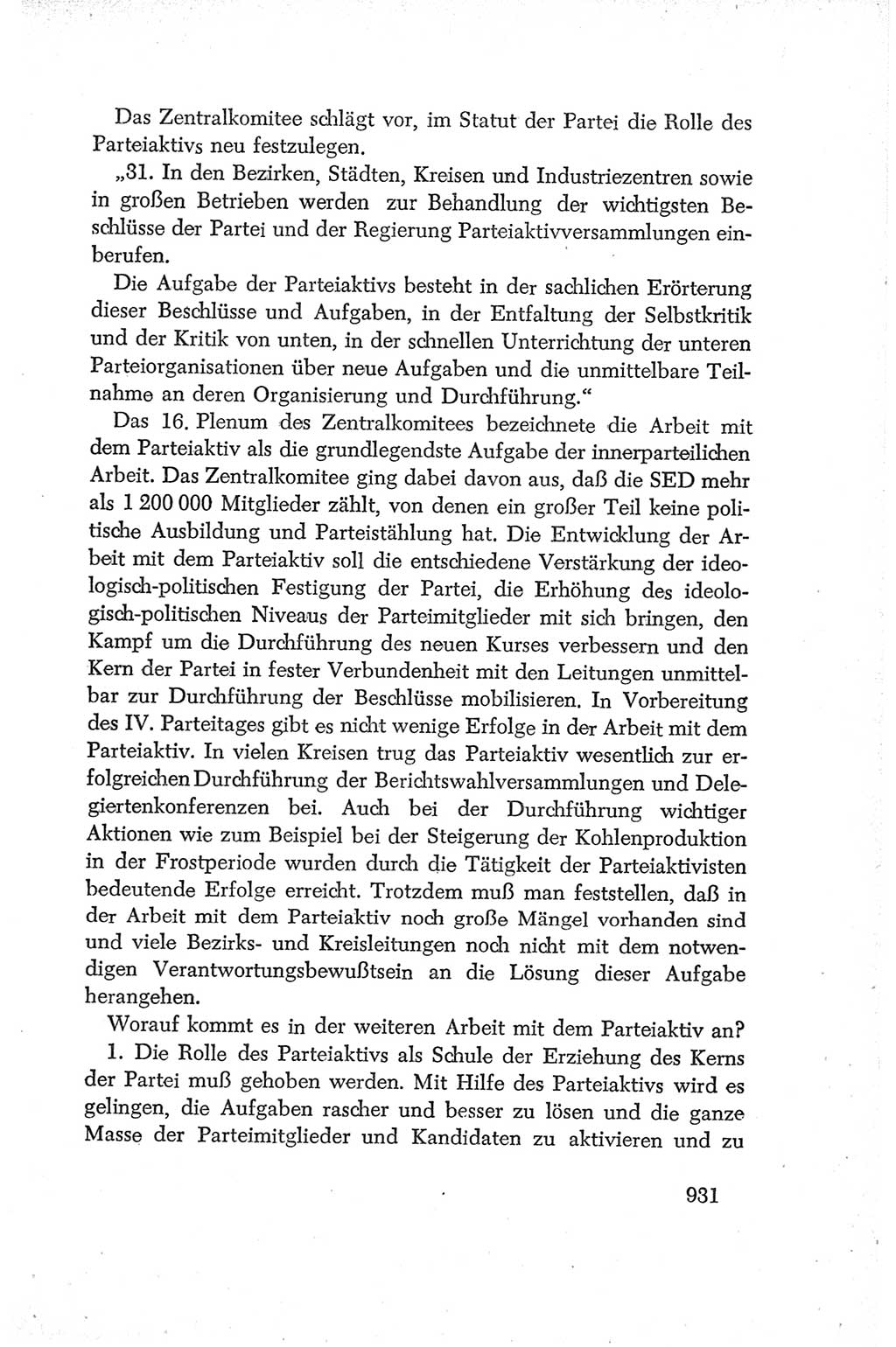 Protokoll der Verhandlungen des Ⅳ. Parteitages der Sozialistischen Einheitspartei Deutschlands (SED) [Deutsche Demokratische Republik (DDR)] 1954, Seite 931