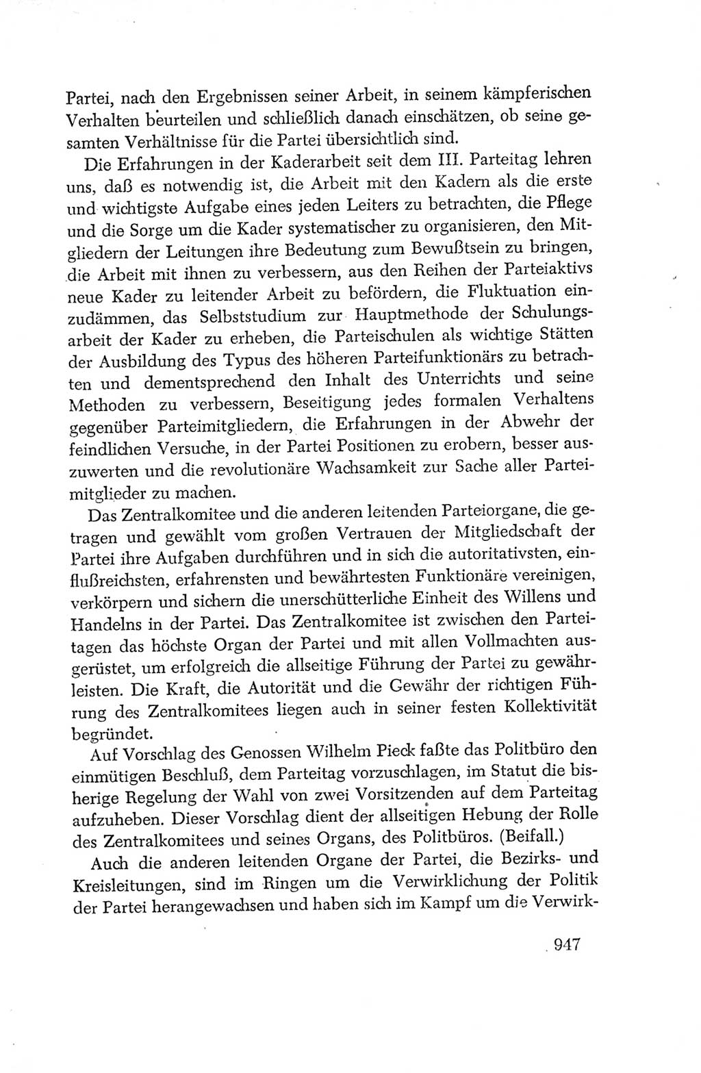 Protokoll der Verhandlungen des Ⅳ. Parteitages der Sozialistischen Einheitspartei Deutschlands (SED) [Deutsche Demokratische Republik (DDR)] 1954, Seite 947