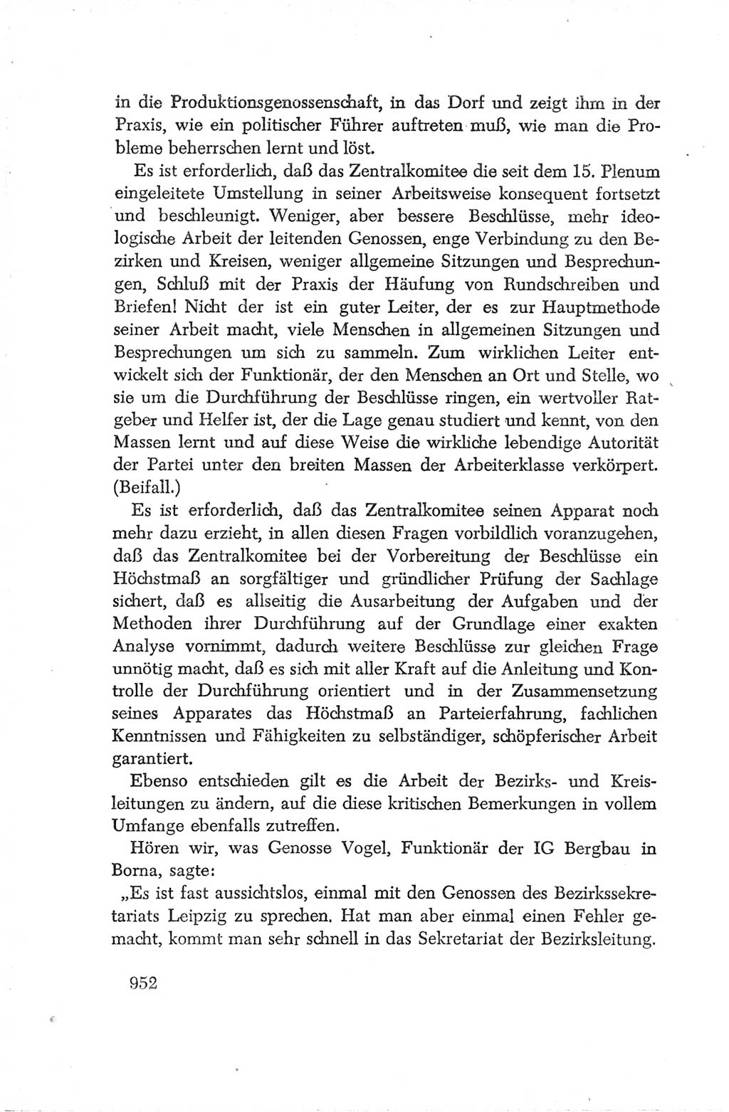 Protokoll der Verhandlungen des Ⅳ. Parteitages der Sozialistischen Einheitspartei Deutschlands (SED) [Deutsche Demokratische Republik (DDR)] 1954, Seite 952