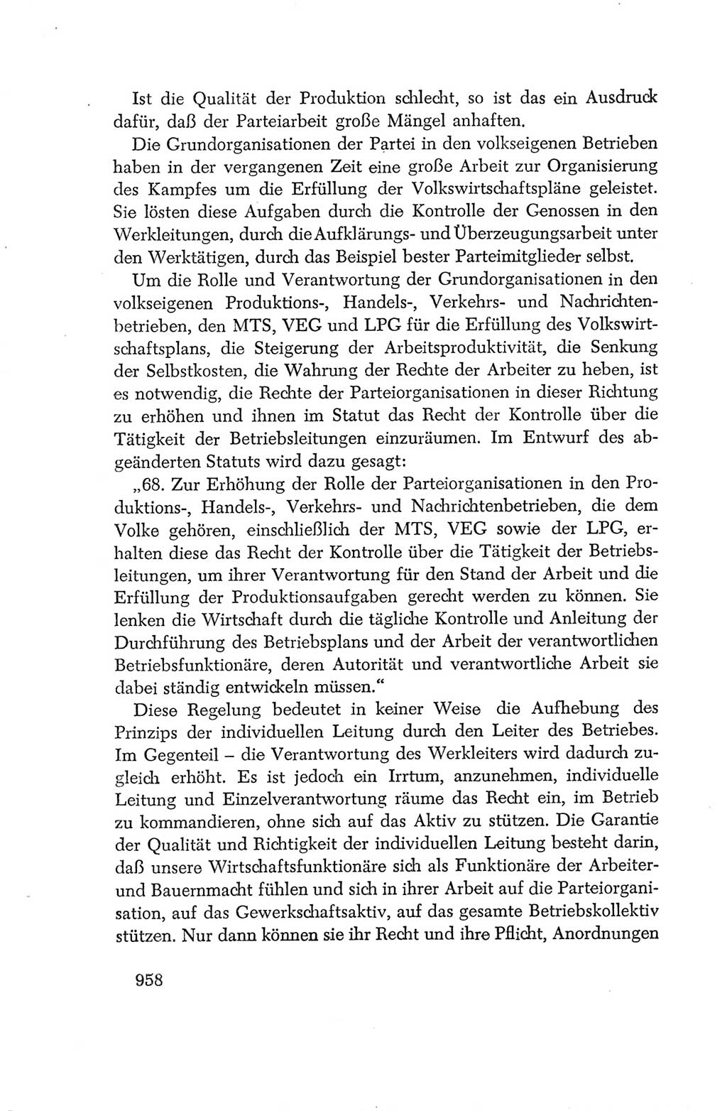 Protokoll der Verhandlungen des Ⅳ. Parteitages der Sozialistischen Einheitspartei Deutschlands (SED) [Deutsche Demokratische Republik (DDR)] 1954, Seite 958
