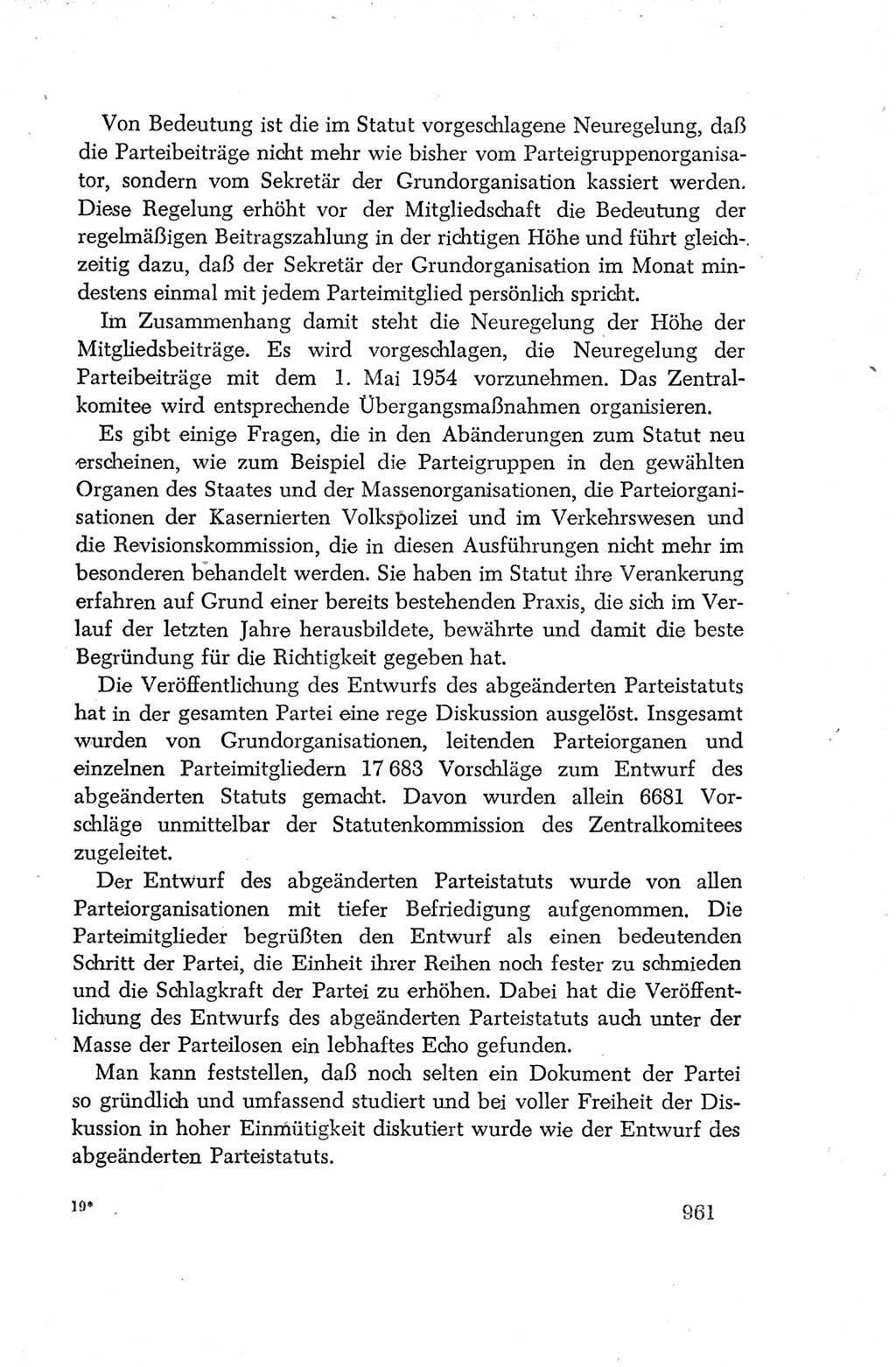 Protokoll der Verhandlungen des Ⅳ. Parteitages der Sozialistischen Einheitspartei Deutschlands (SED) [Deutsche Demokratische Republik (DDR)] 1954, Seite 961