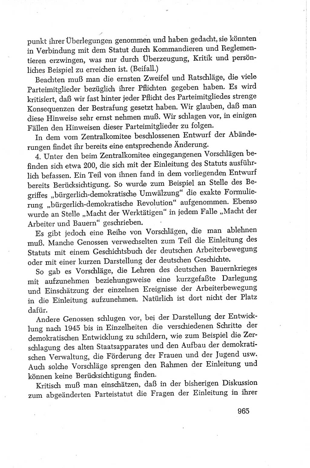 Protokoll der Verhandlungen des Ⅳ. Parteitages der Sozialistischen Einheitspartei Deutschlands (SED) [Deutsche Demokratische Republik (DDR)] 1954, Seite 965