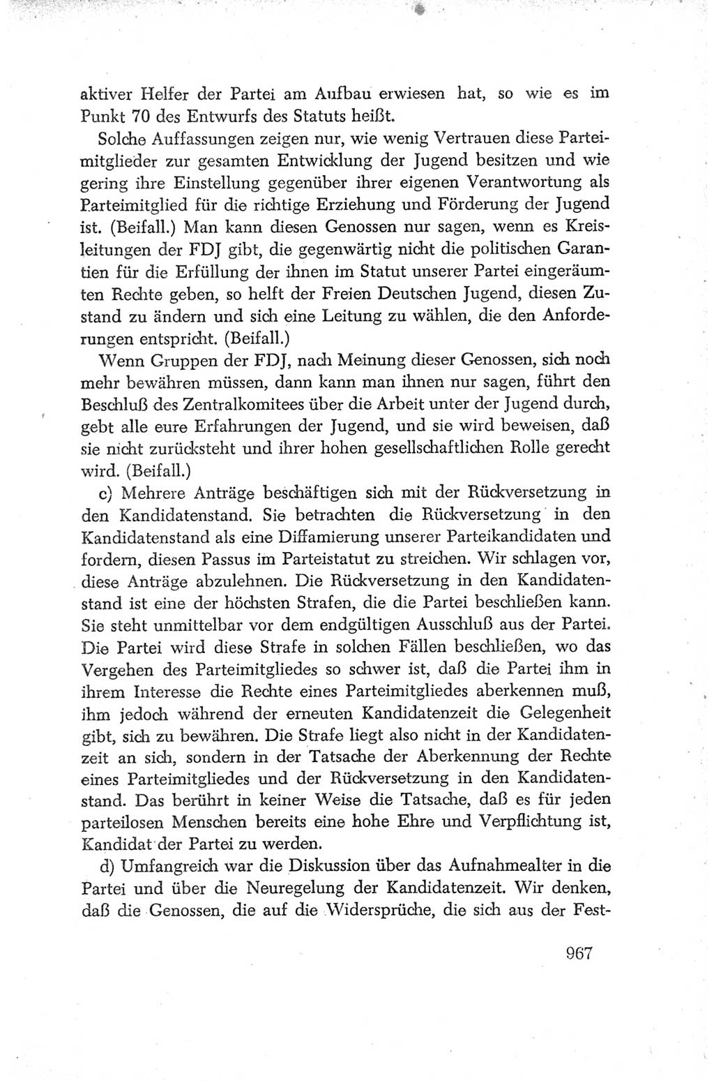 Protokoll der Verhandlungen des Ⅳ. Parteitages der Sozialistischen Einheitspartei Deutschlands (SED) [Deutsche Demokratische Republik (DDR)] 1954, Seite 967