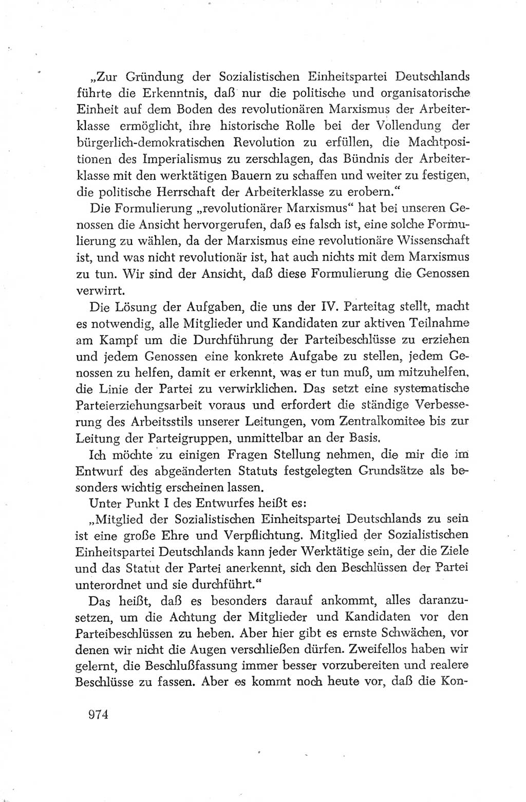 Protokoll der Verhandlungen des Ⅳ. Parteitages der Sozialistischen Einheitspartei Deutschlands (SED) [Deutsche Demokratische Republik (DDR)] 1954, Seite 974