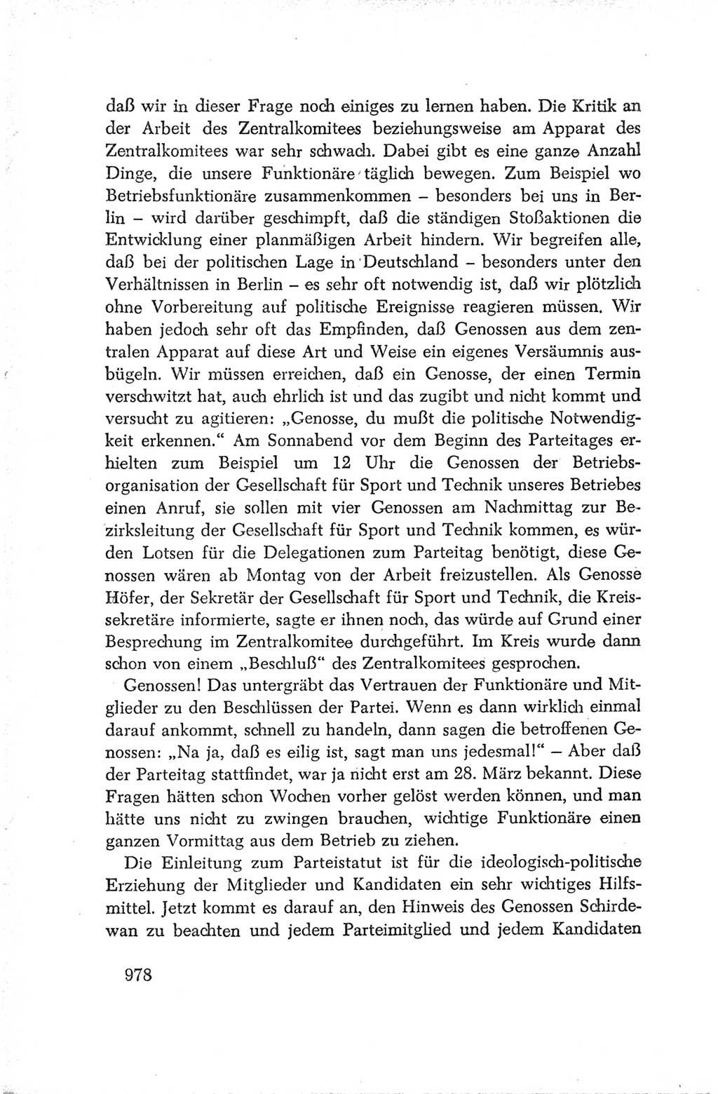 Protokoll der Verhandlungen des Ⅳ. Parteitages der Sozialistischen Einheitspartei Deutschlands (SED) [Deutsche Demokratische Republik (DDR)] 1954, Seite 978