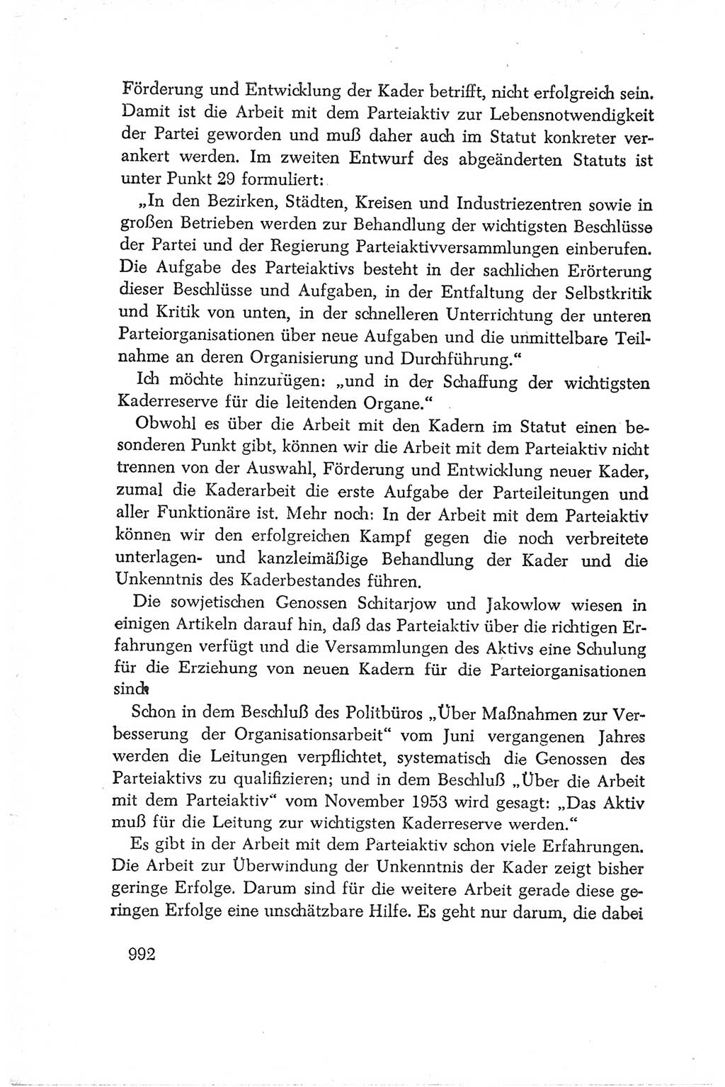 Protokoll der Verhandlungen des Ⅳ. Parteitages der Sozialistischen Einheitspartei Deutschlands (SED) [Deutsche Demokratische Republik (DDR)] 1954, Seite 992