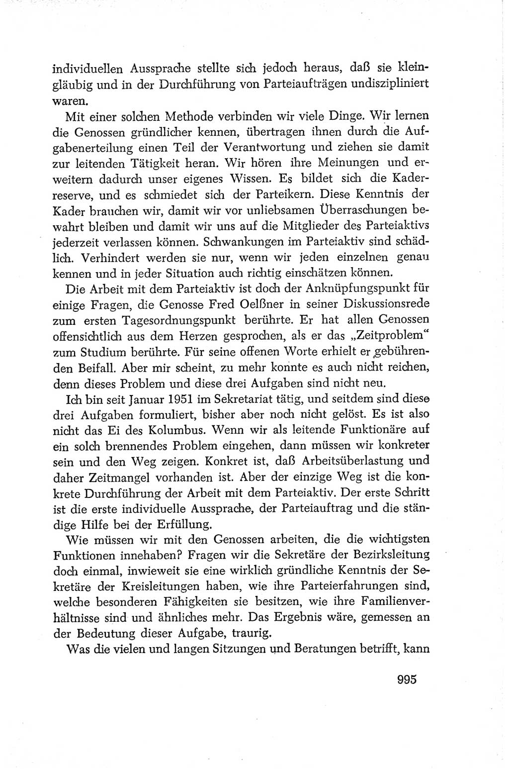 Protokoll der Verhandlungen des Ⅳ. Parteitages der Sozialistischen Einheitspartei Deutschlands (SED) [Deutsche Demokratische Republik (DDR)] 1954, Seite 995