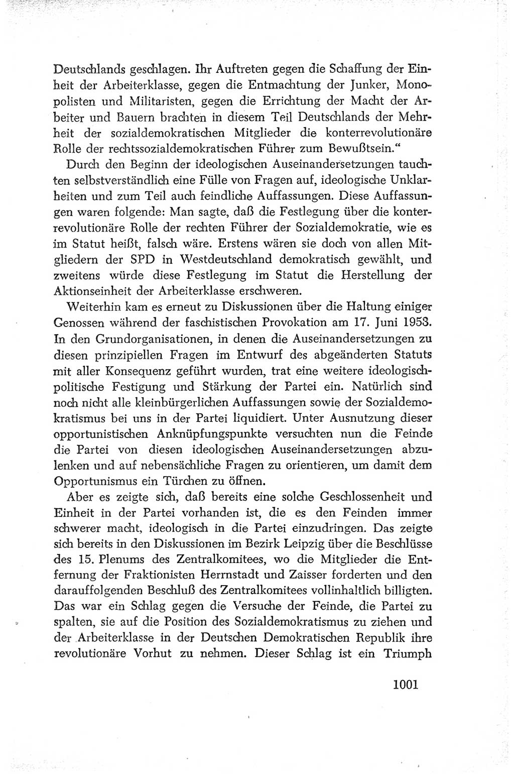 Protokoll der Verhandlungen des Ⅳ. Parteitages der Sozialistischen Einheitspartei Deutschlands (SED) [Deutsche Demokratische Republik (DDR)] 1954, Seite 1001