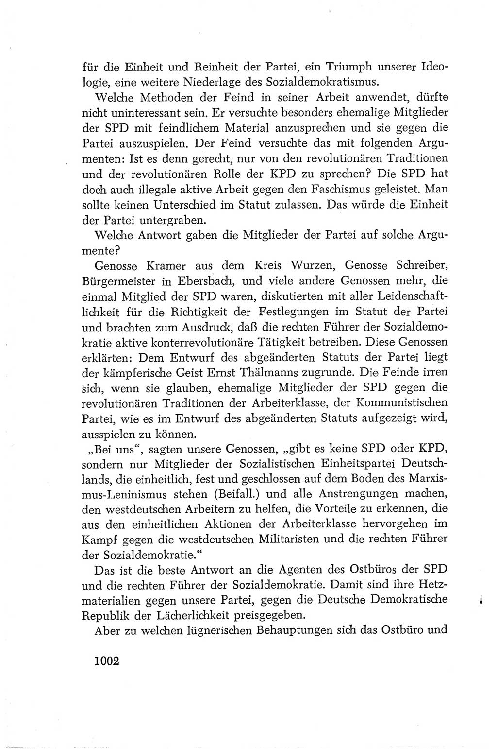 Protokoll der Verhandlungen des Ⅳ. Parteitages der Sozialistischen Einheitspartei Deutschlands (SED) [Deutsche Demokratische Republik (DDR)] 1954, Seite 1002