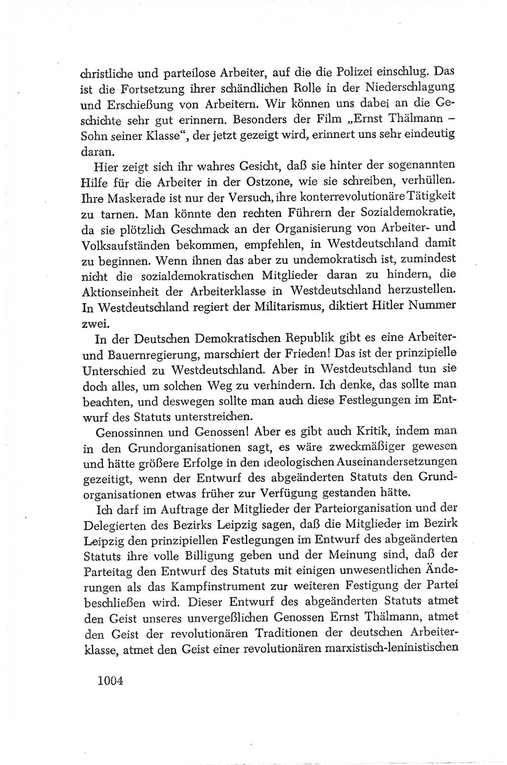 Protokoll der Verhandlungen des Ⅳ. Parteitages der Sozialistischen Einheitspartei Deutschlands (SED) [Deutsche Demokratische Republik (DDR)] 1954, Seite 1004