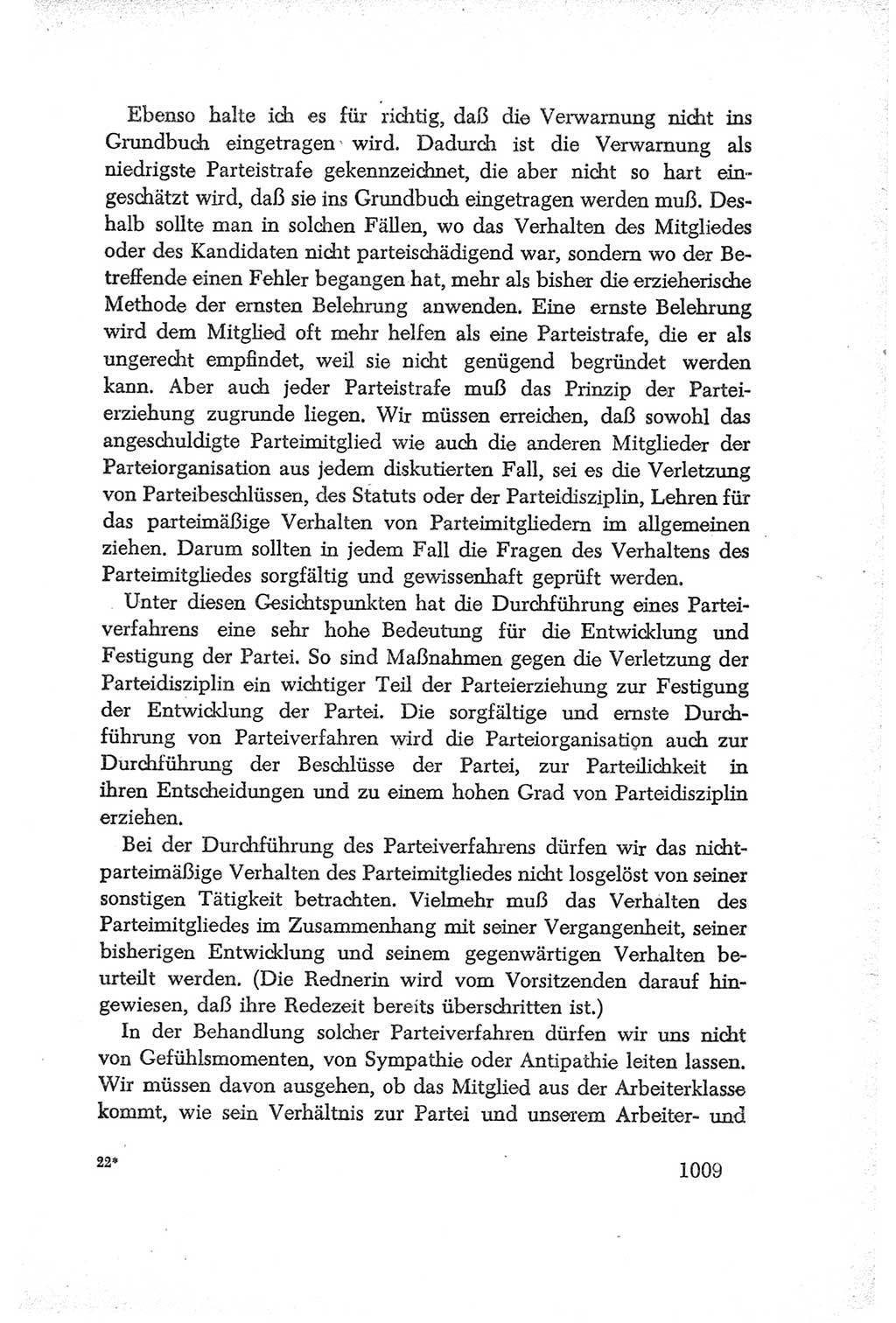 Protokoll der Verhandlungen des Ⅳ. Parteitages der Sozialistischen Einheitspartei Deutschlands (SED) [Deutsche Demokratische Republik (DDR)] 1954, Seite 1009