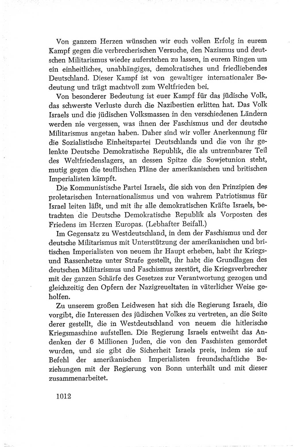 Protokoll der Verhandlungen des Ⅳ. Parteitages der Sozialistischen Einheitspartei Deutschlands (SED) [Deutsche Demokratische Republik (DDR)] 1954, Seite 1012