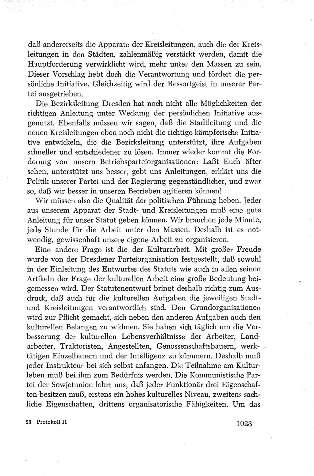 Protokoll der Verhandlungen des Ⅳ. Parteitages der Sozialistischen Einheitspartei Deutschlands (SED) [Deutsche Demokratische Republik (DDR)] 1954, Seite 1023