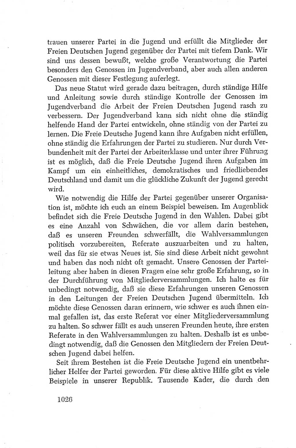 Protokoll der Verhandlungen des Ⅳ. Parteitages der Sozialistischen Einheitspartei Deutschlands (SED) [Deutsche Demokratische Republik (DDR)] 1954, Seite 1026