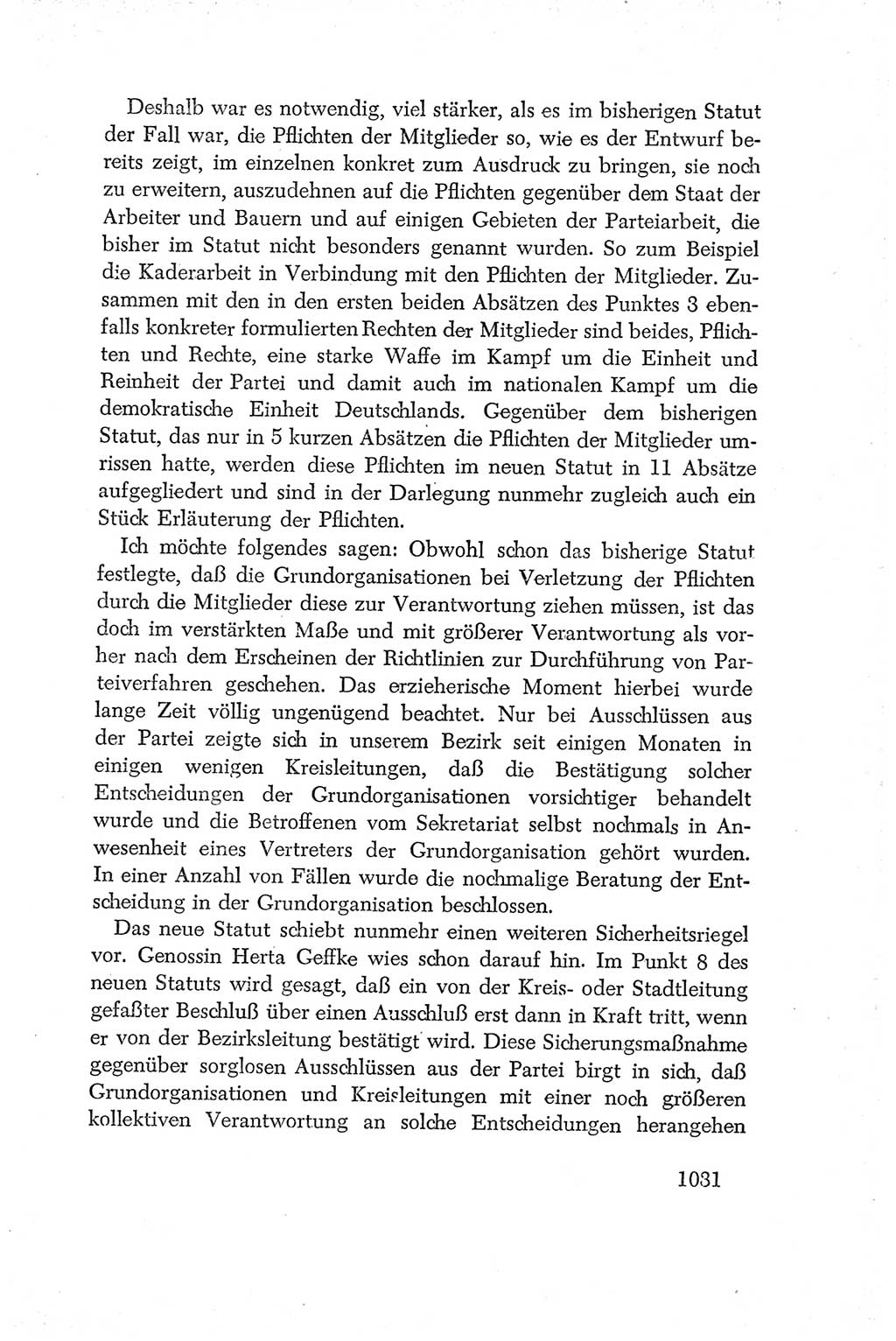 Protokoll der Verhandlungen des Ⅳ. Parteitages der Sozialistischen Einheitspartei Deutschlands (SED) [Deutsche Demokratische Republik (DDR)] 1954, Seite 1031