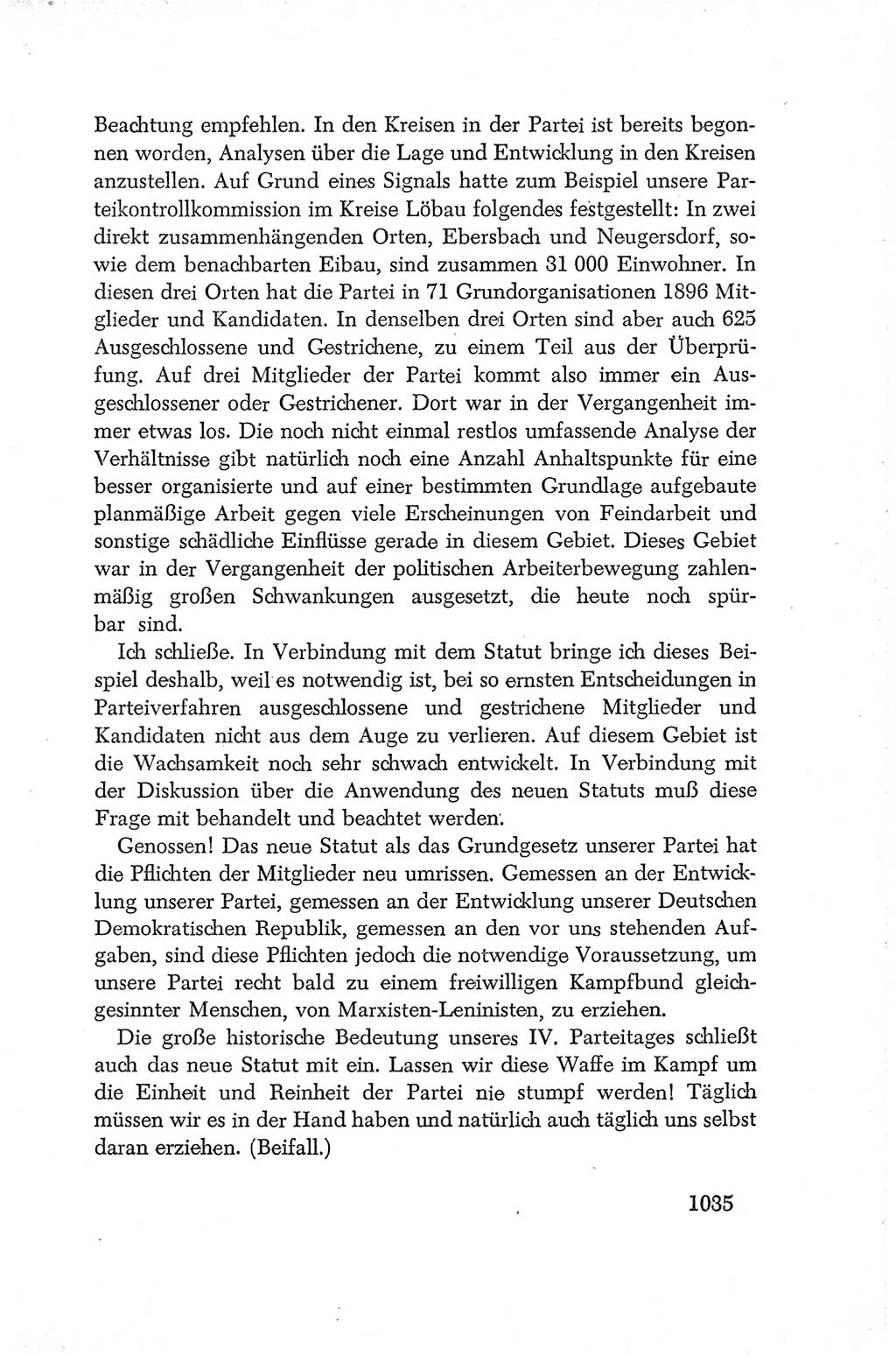 Protokoll der Verhandlungen des Ⅳ. Parteitages der Sozialistischen Einheitspartei Deutschlands (SED) [Deutsche Demokratische Republik (DDR)] 1954, Seite 1035