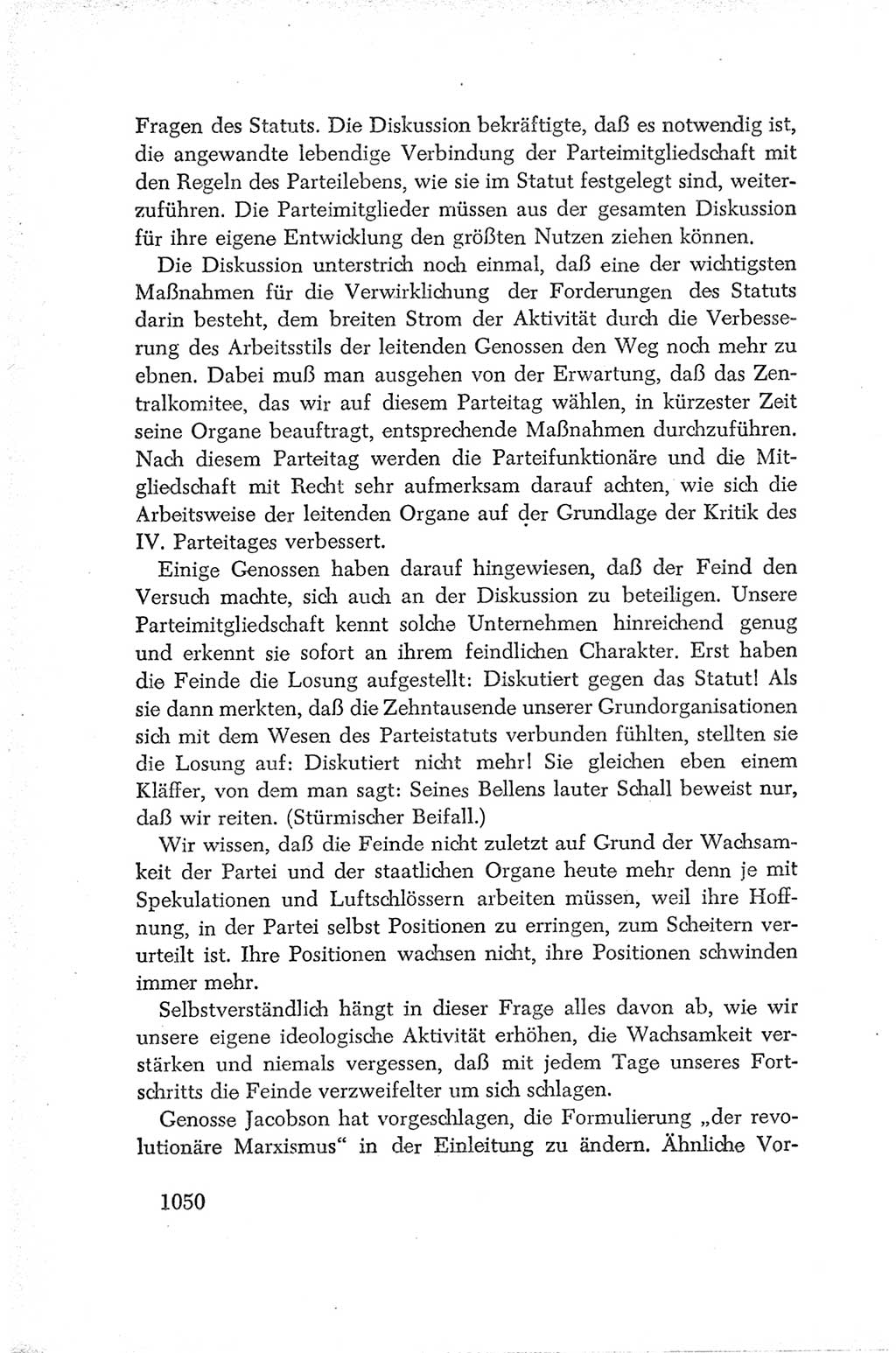 Protokoll der Verhandlungen des Ⅳ. Parteitages der Sozialistischen Einheitspartei Deutschlands (SED) [Deutsche Demokratische Republik (DDR)] 1954, Seite 1050