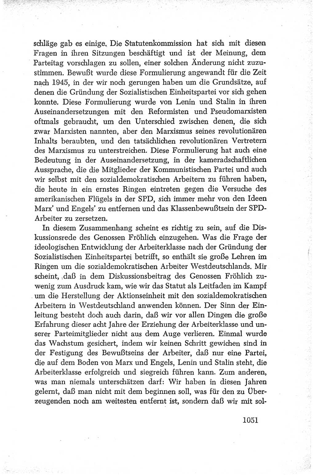 Protokoll der Verhandlungen des Ⅳ. Parteitages der Sozialistischen Einheitspartei Deutschlands (SED) [Deutsche Demokratische Republik (DDR)] 1954, Seite 1051