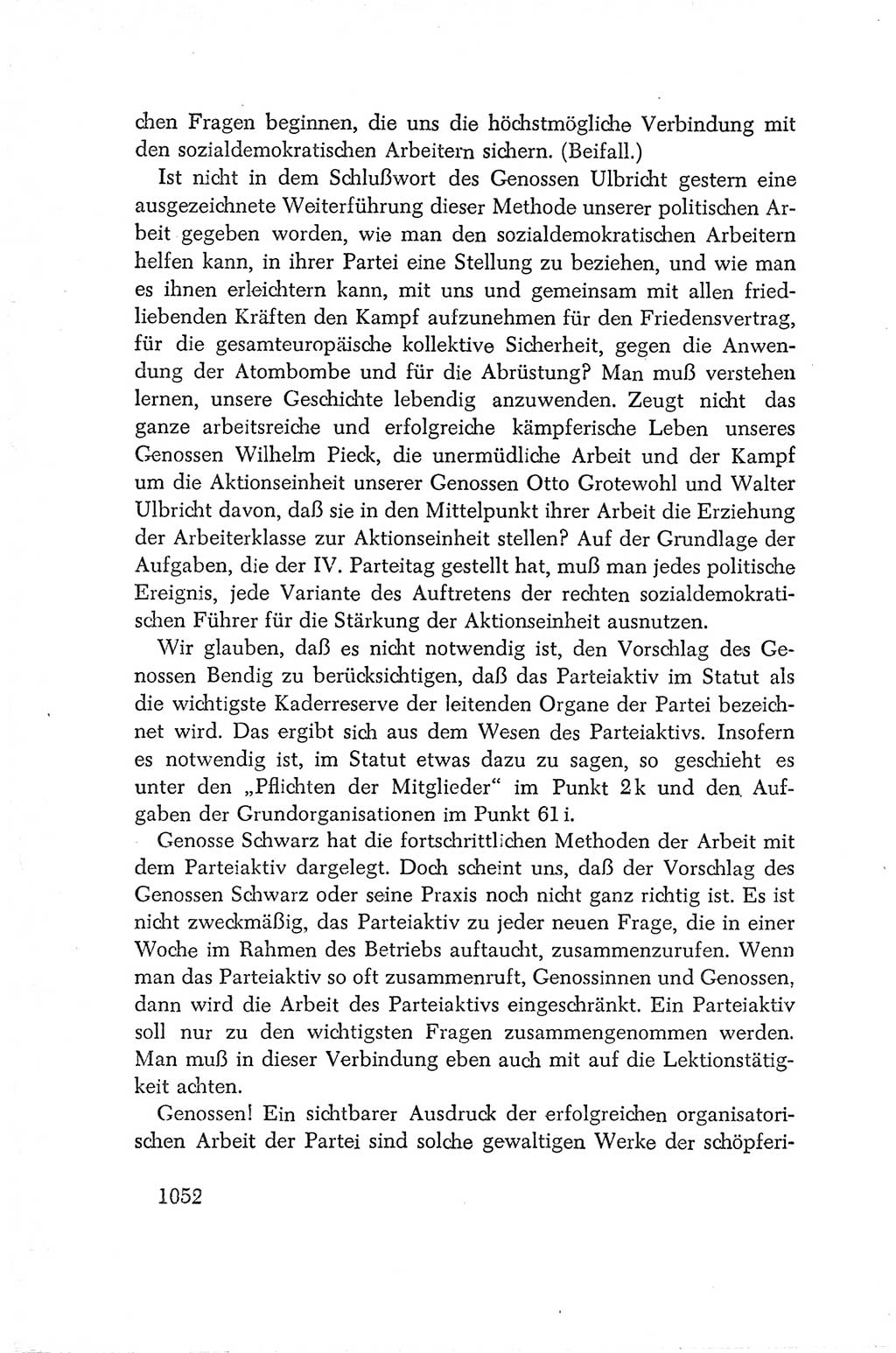 Protokoll der Verhandlungen des Ⅳ. Parteitages der Sozialistischen Einheitspartei Deutschlands (SED) [Deutsche Demokratische Republik (DDR)] 1954, Seite 1052
