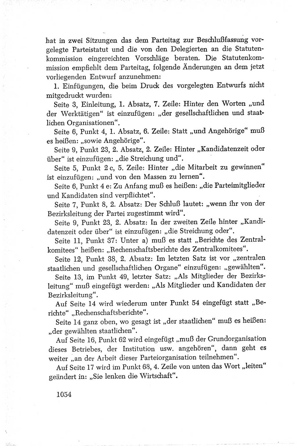 Protokoll der Verhandlungen des Ⅳ. Parteitages der Sozialistischen Einheitspartei Deutschlands (SED) [Deutsche Demokratische Republik (DDR)] 1954, Seite 1054