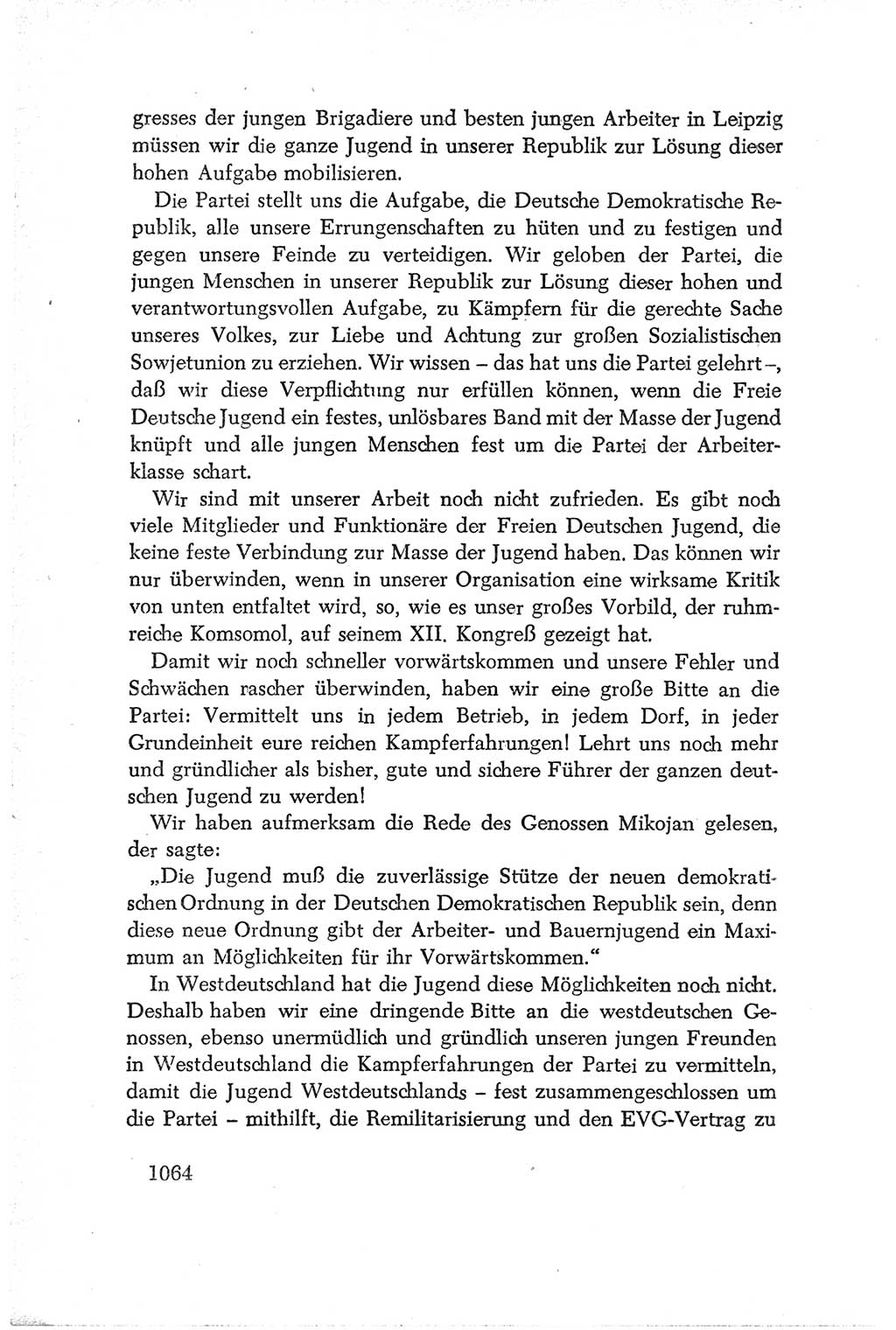 Protokoll der Verhandlungen des Ⅳ. Parteitages der Sozialistischen Einheitspartei Deutschlands (SED) [Deutsche Demokratische Republik (DDR)] 1954, Seite 1064