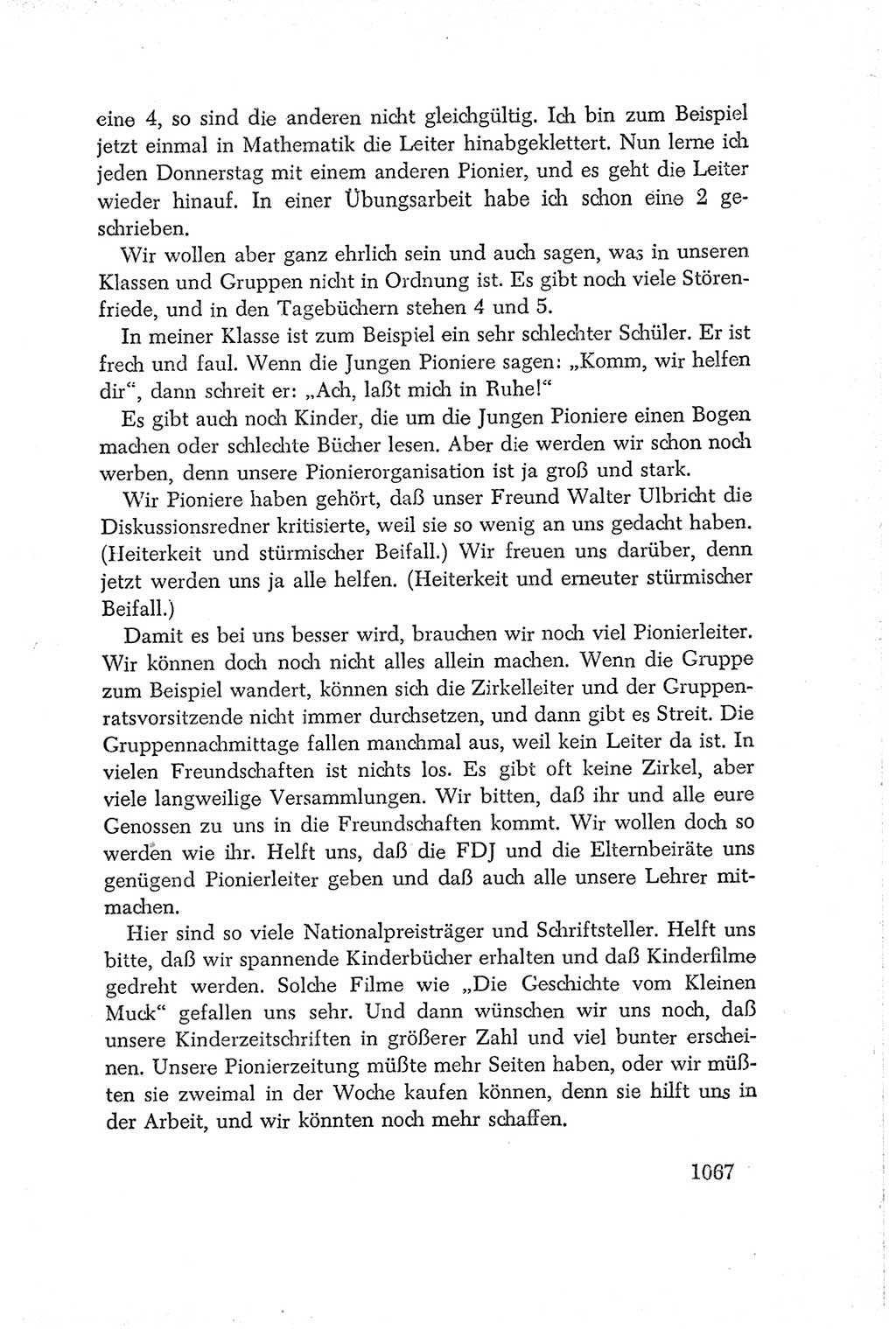 Protokoll der Verhandlungen des Ⅳ. Parteitages der Sozialistischen Einheitspartei Deutschlands (SED) [Deutsche Demokratische Republik (DDR)] 1954, Seite 1067