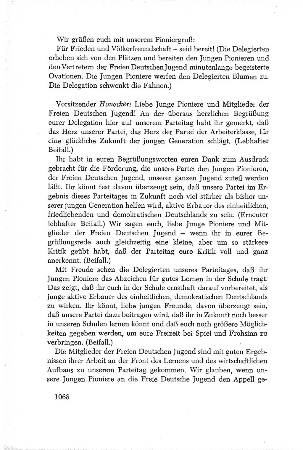 Protokoll der Verhandlungen des Ⅳ. Parteitages der Sozialistischen Einheitspartei Deutschlands (SED) [Deutsche Demokratische Republik (DDR)] 1954, Seite 1068