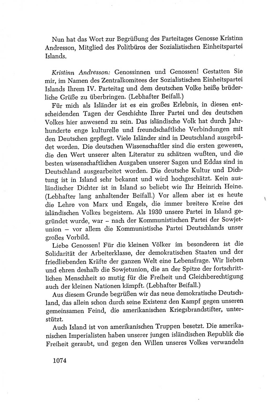 Protokoll der Verhandlungen des Ⅳ. Parteitages der Sozialistischen Einheitspartei Deutschlands (SED) [Deutsche Demokratische Republik (DDR)] 1954, Seite 1074