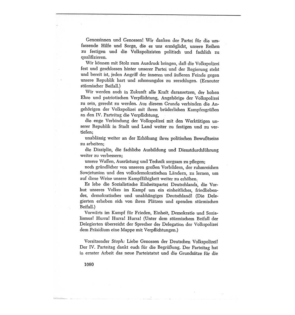 Protokoll der Verhandlungen des Ⅳ. Parteitages der Sozialistischen Einheitspartei Deutschlands (SED) [Deutsche Demokratische Republik (DDR)] 1954, Seite 1080