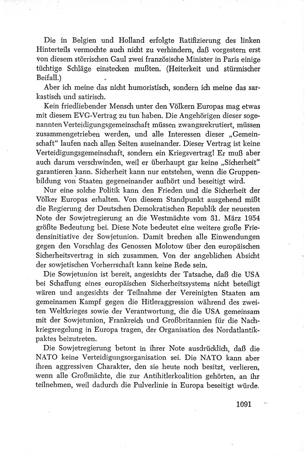 Protokoll der Verhandlungen des Ⅳ. Parteitages der Sozialistischen Einheitspartei Deutschlands (SED) [Deutsche Demokratische Republik (DDR)] 1954, Seite 1091