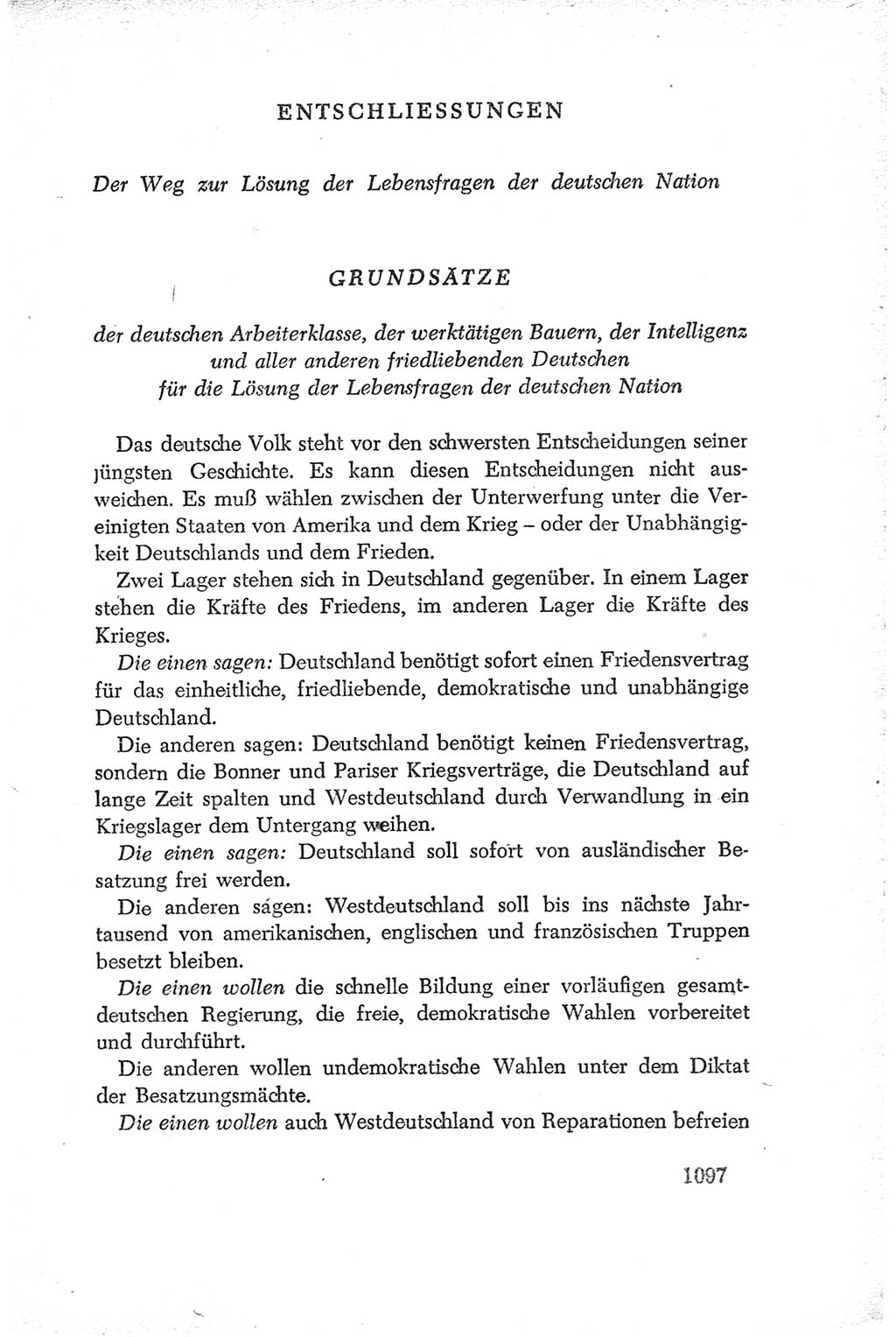 Protokoll der Verhandlungen des Ⅳ. Parteitages der Sozialistischen Einheitspartei Deutschlands (SED) [Deutsche Demokratische Republik (DDR)] 1954, Seite 1097