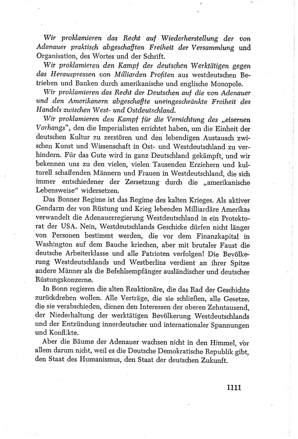 Protokoll der Verhandlungen des Ⅳ. Parteitages der Sozialistischen Einheitspartei Deutschlands (SED) [Deutsche Demokratische Republik (DDR)] 1954, Seite 1111