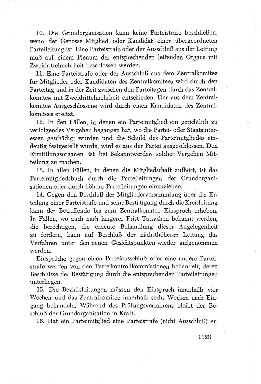 Protokoll der Verhandlungen des Ⅳ. Parteitages der Sozialistischen Einheitspartei Deutschlands (SED) [Deutsche Demokratische Republik (DDR)] 1954, Seite 1123