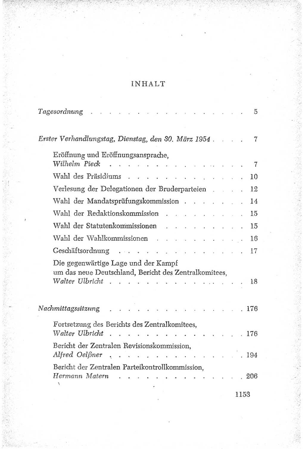 Protokoll der Verhandlungen des Ⅳ. Parteitages der Sozialistischen Einheitspartei Deutschlands (SED) [Deutsche Demokratische Republik (DDR)] 1954, Seite 1153
