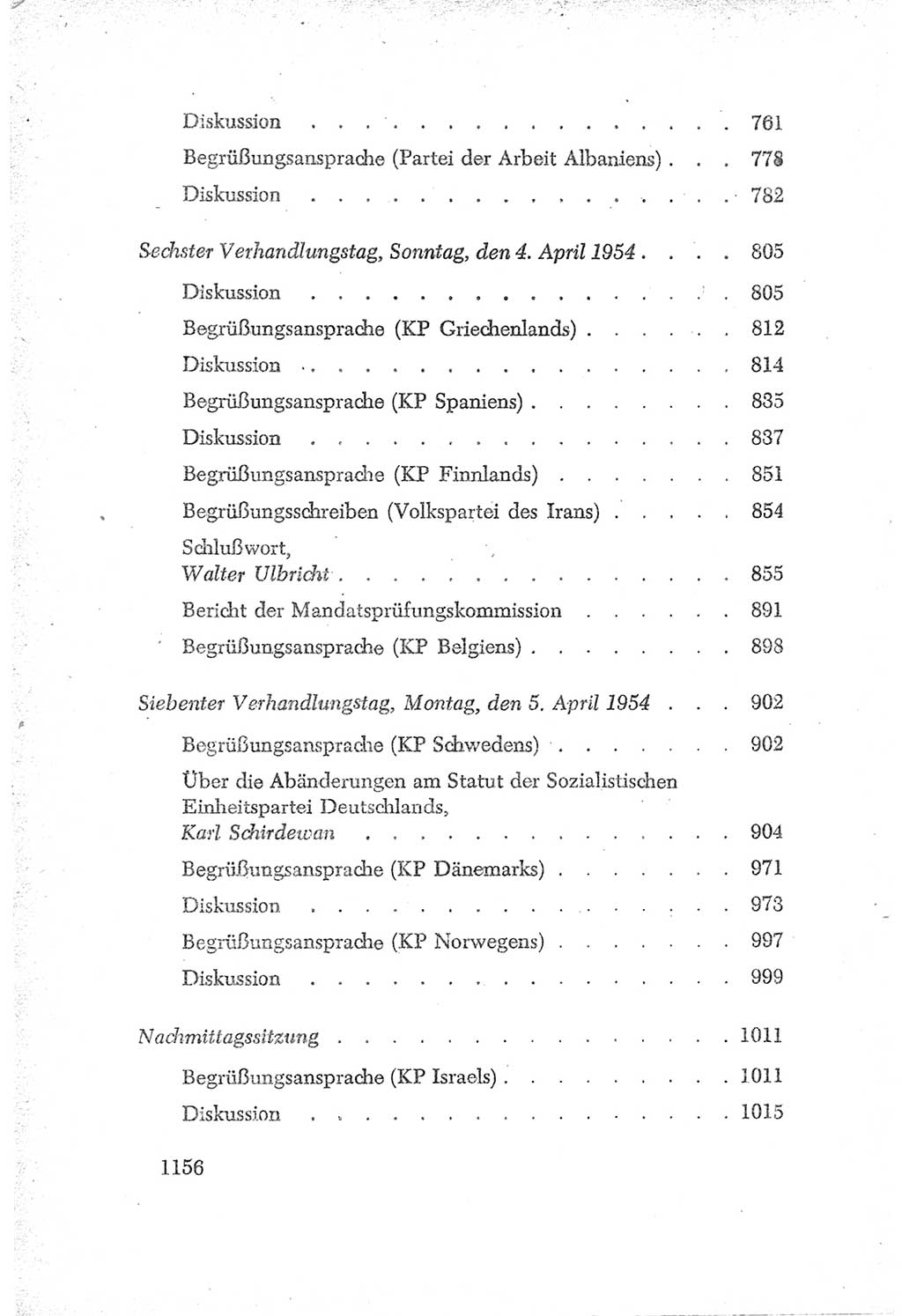 Protokoll der Verhandlungen des Ⅳ. Parteitages der Sozialistischen Einheitspartei Deutschlands (SED) [Deutsche Demokratische Republik (DDR)] 1954, Seite 1156