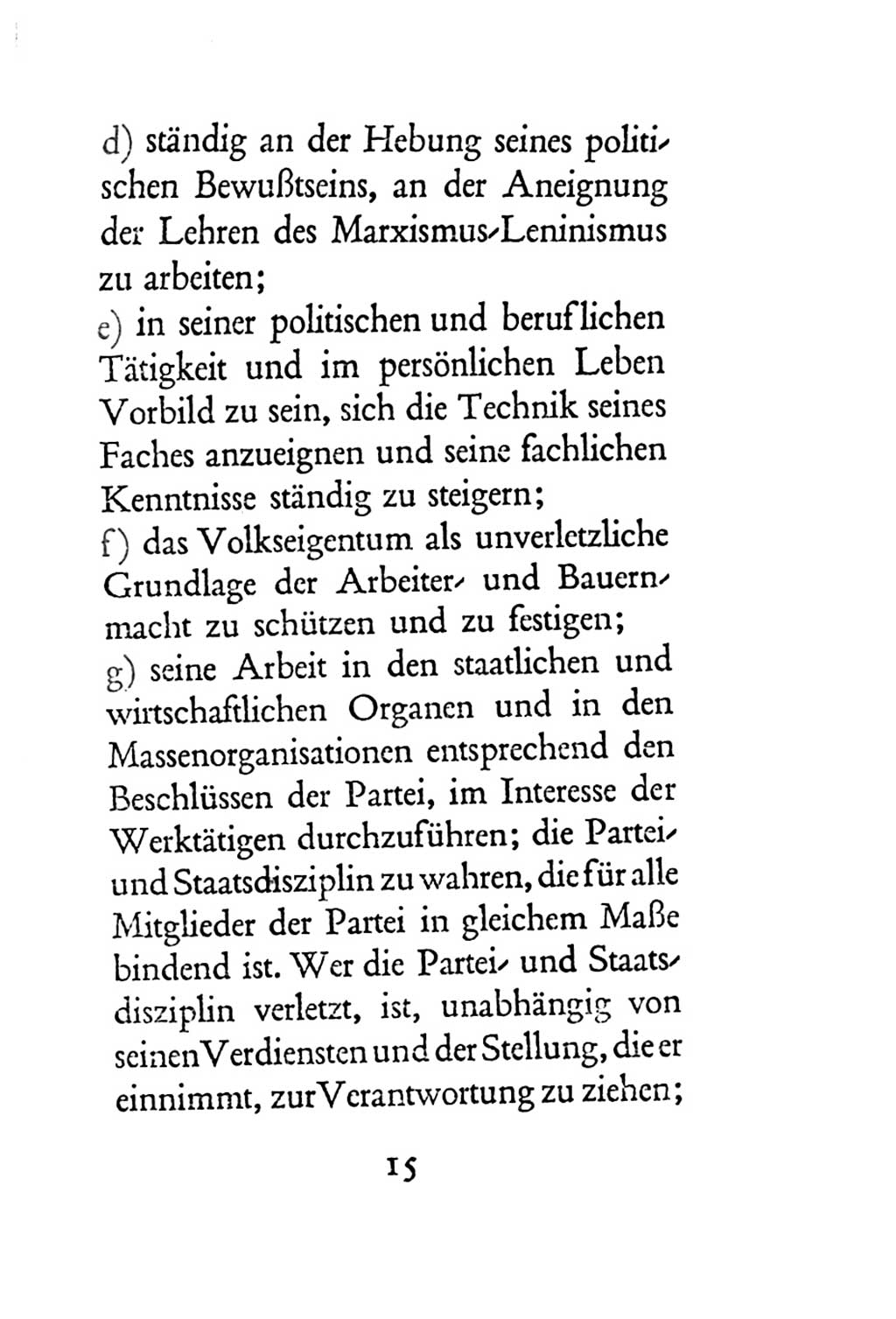 Statut der Sozialistischen Einheitspartei Deutschlands (SED) 1954, Seite 15